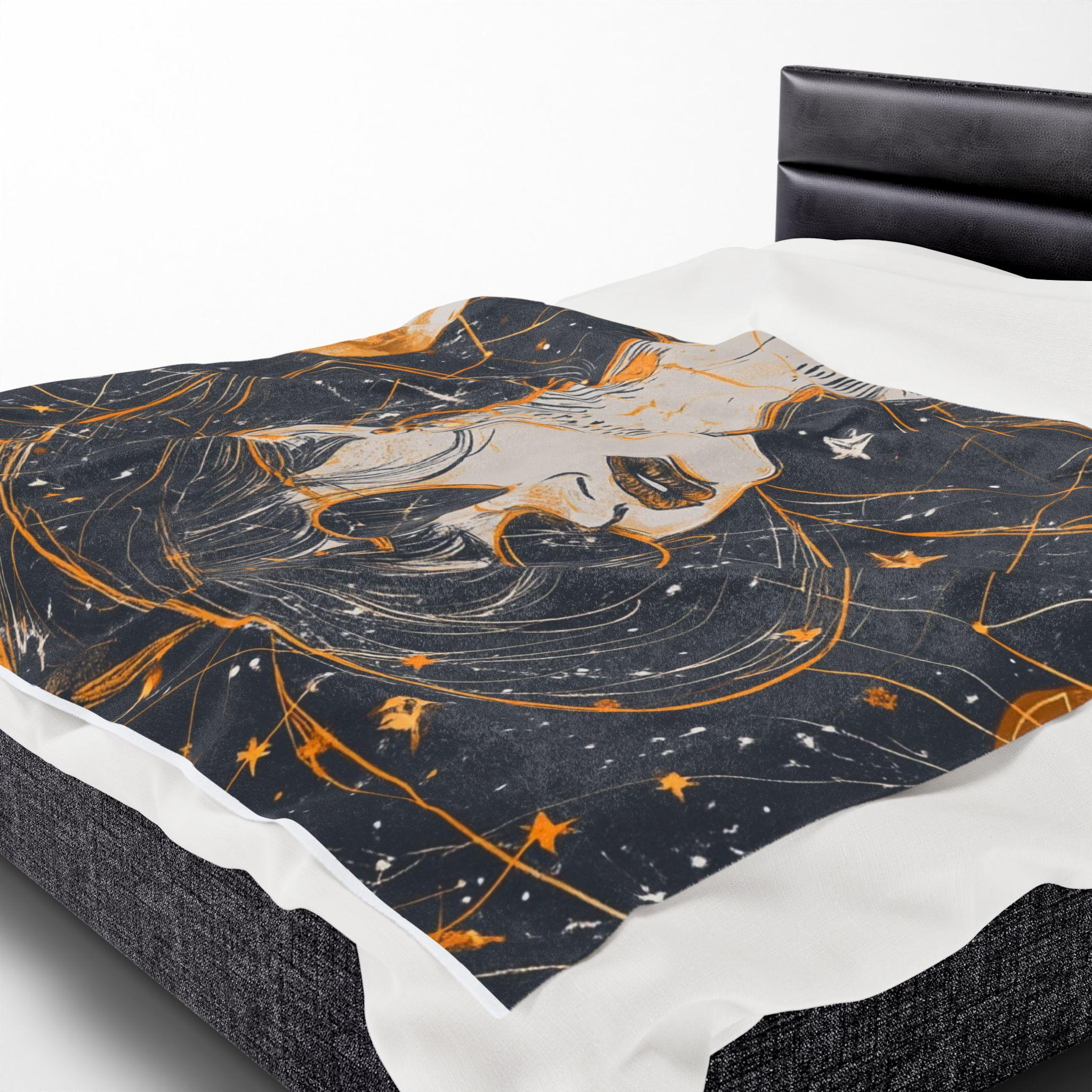 Parody Celestial Velveteen Throw: Cosmic Dreams Plush Blanket for Space Enthusiasts & Stargazers