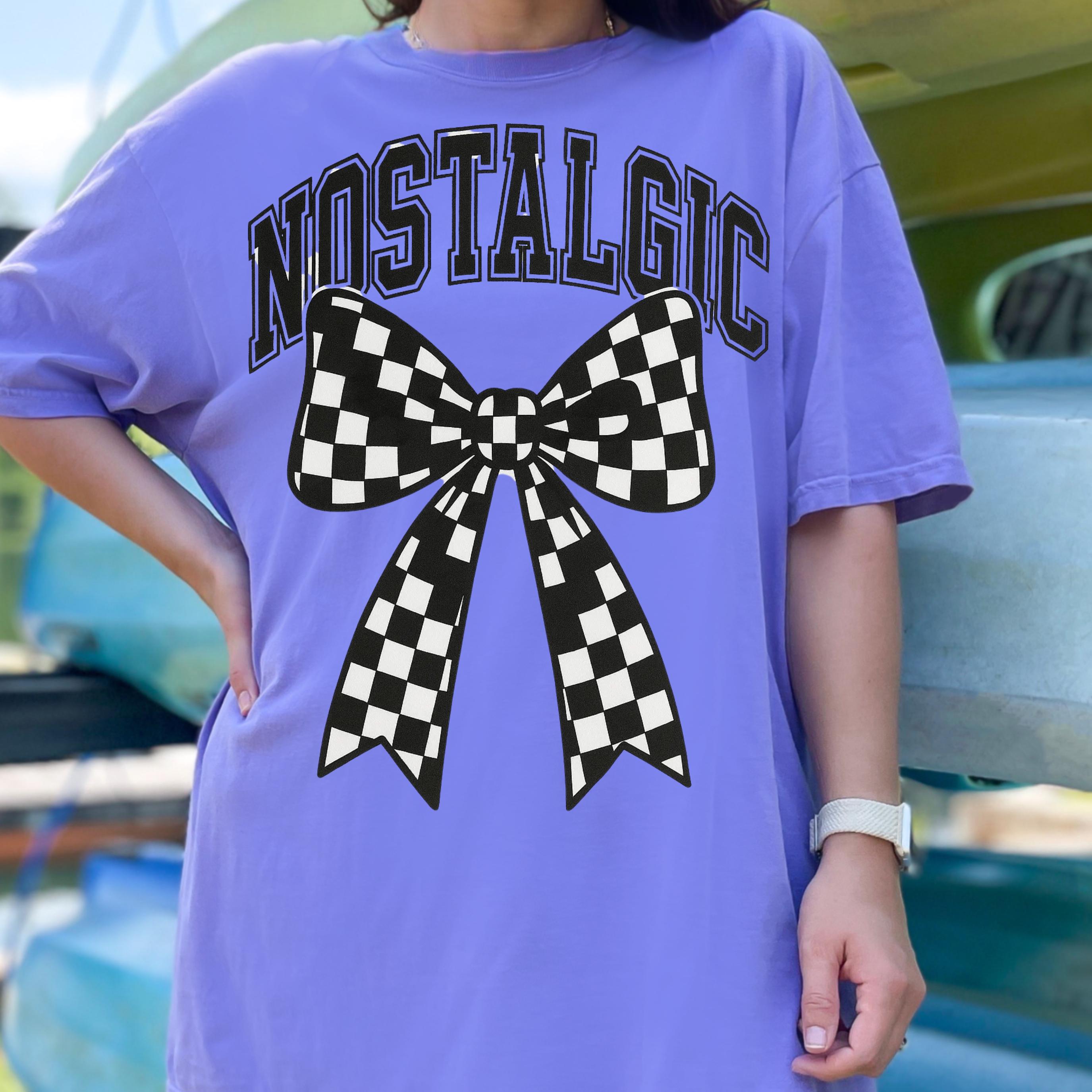 Nostalgic Bow Graphic T-Shirt: Unisex Vintage Fashion Tee