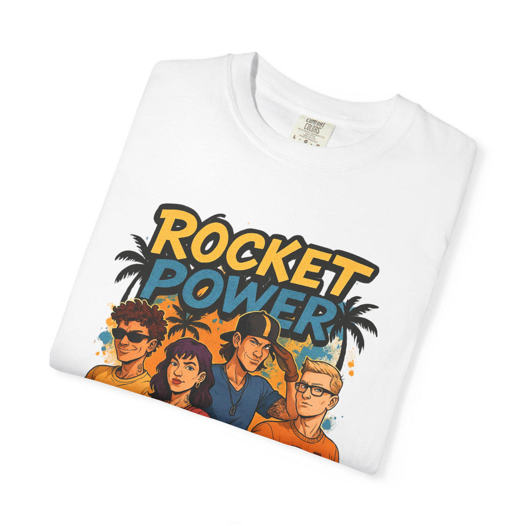 Rocket Power Cartoon Tee: Unisex Garment-Dyed Graphic T-shirt
