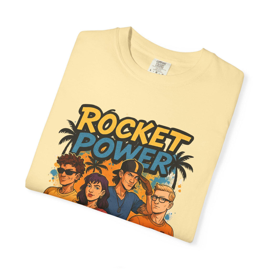 Rocket Power Cartoon Tee: Unisex Garment-Dyed Graphic T-shirt
