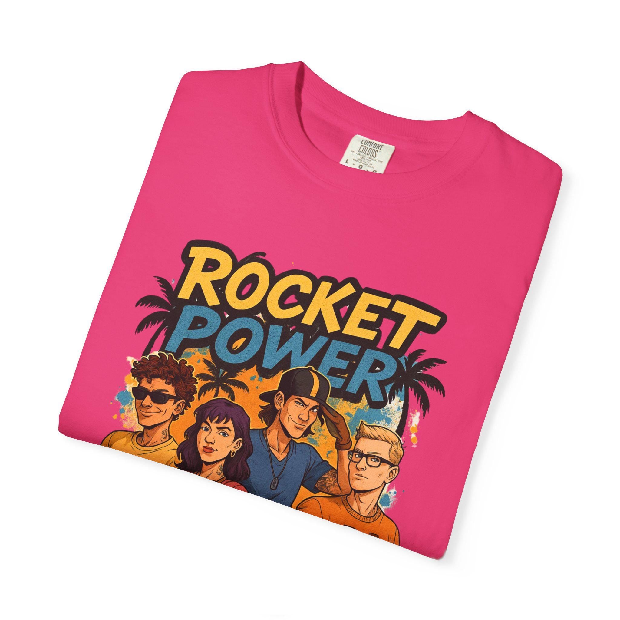 Rocket Power Cartoon Tee: Unisex Garment-Dyed Graphic T-shirt