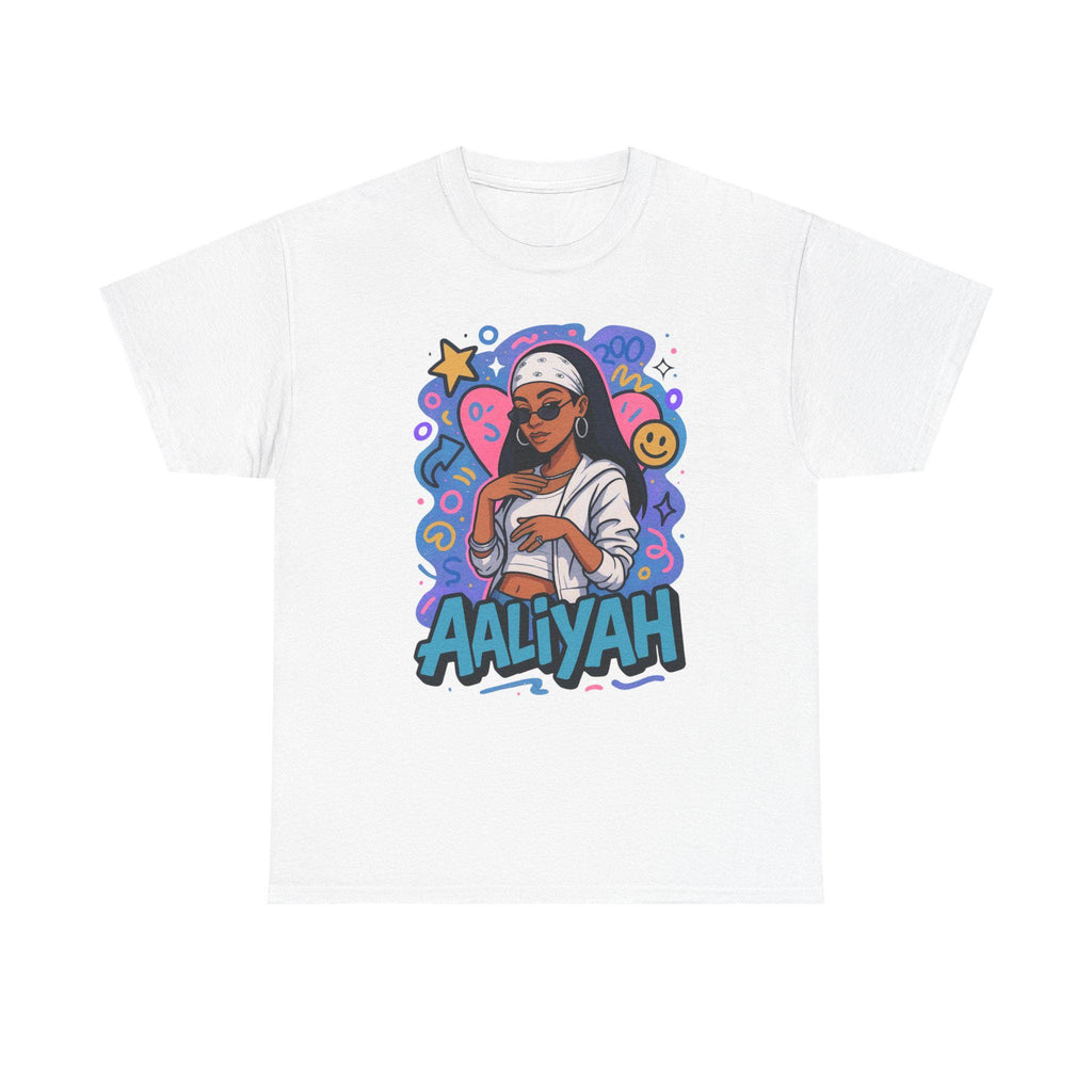 Aaliyah-Inspired Retro Streetwear Unisex Cotton Tee: Music Lover's Casual Fashion Statement