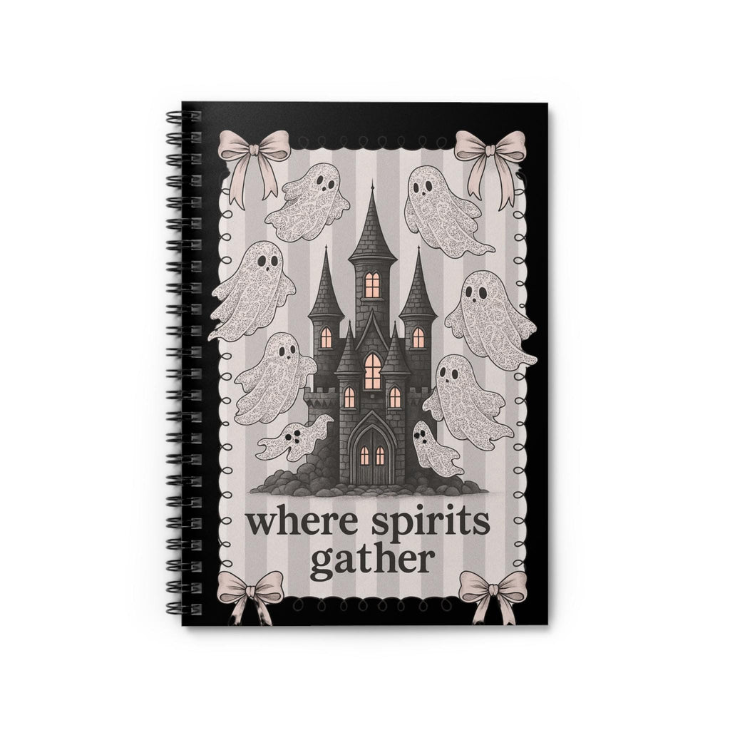 Vintage Halloween Parody Spiral Notebook: Where Spirits Gather