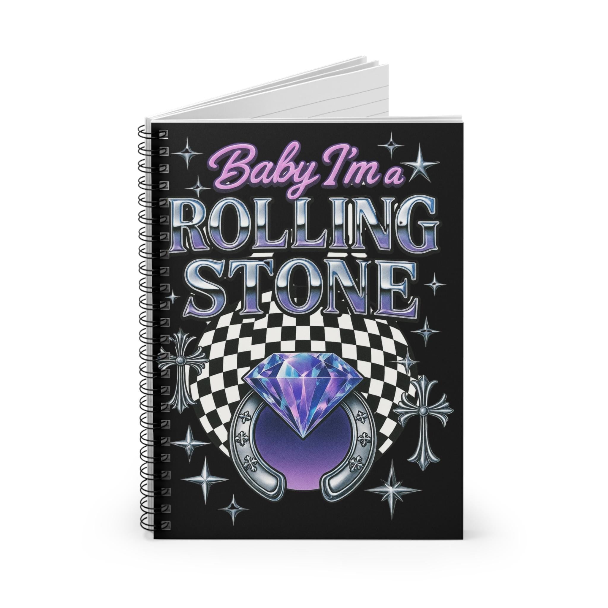 Parody Vibrant Rolling Stone Spiral Notebook - Musician's Journal for Creative Writing and Artistic Expression