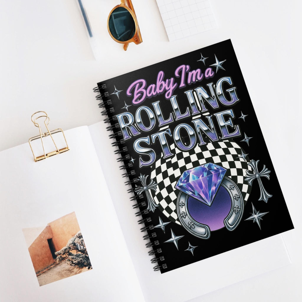 Parody Vibrant Rolling Stone Spiral Notebook - Musician's Journal for Creative Writing and Artistic Expression