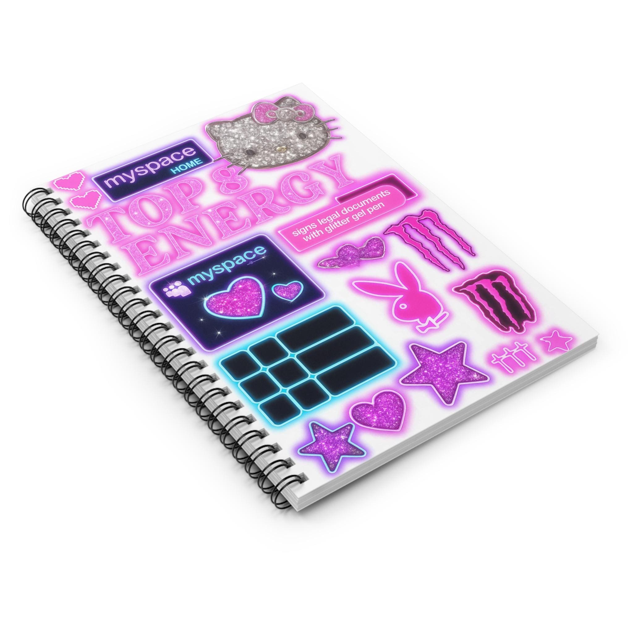 Parody Glitter Spiral Notebook: Vibrant Creative Journal