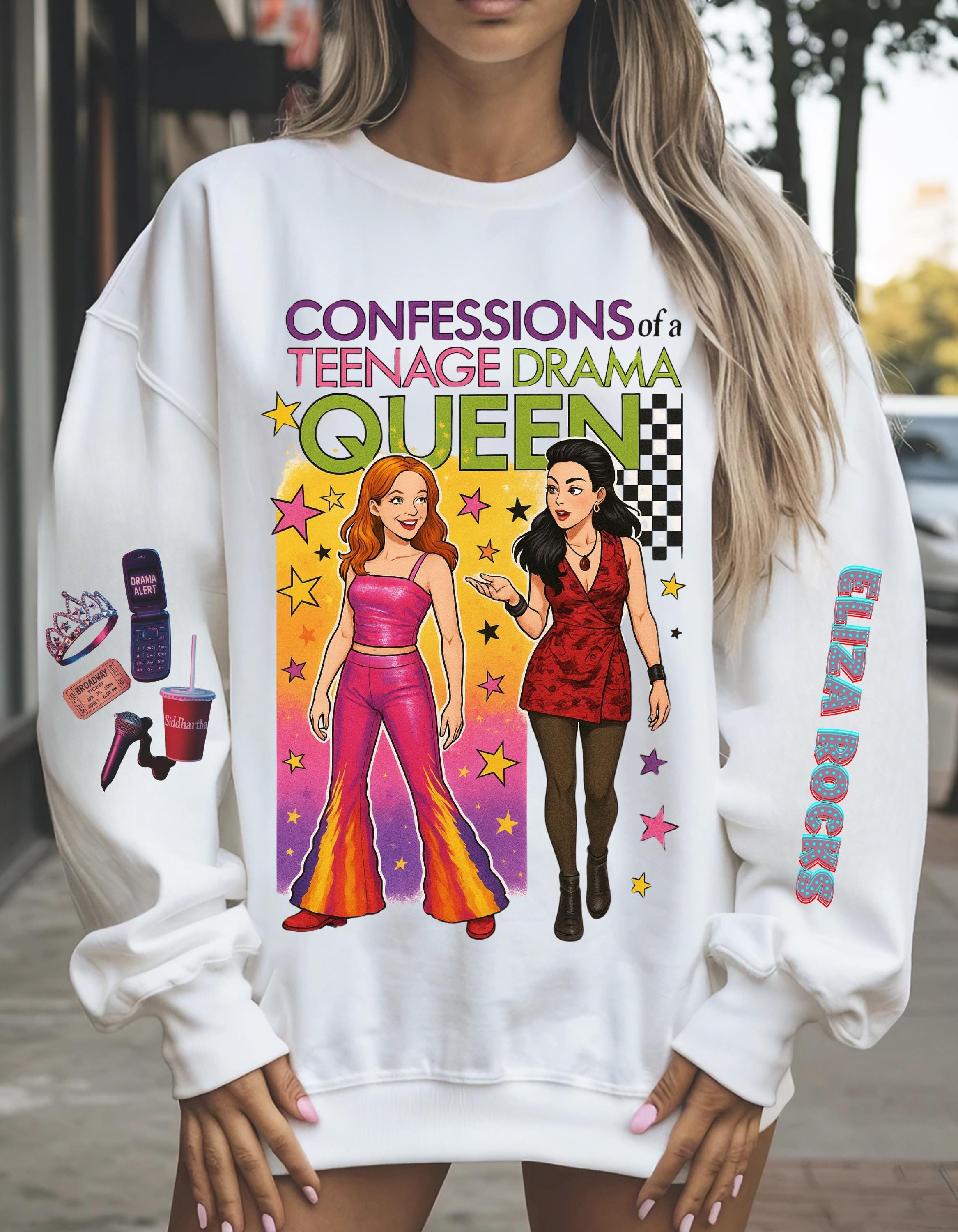 Parody Teenage Drama Queen Sweatshirt: Fun Crewneck for Teens