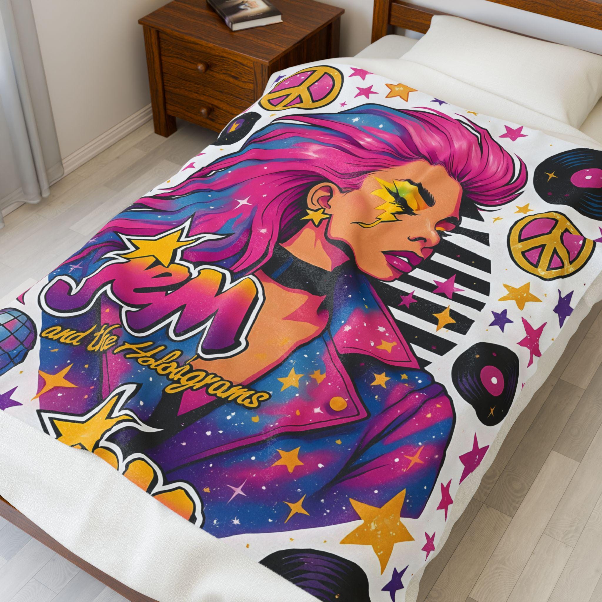 Jem and the Holograms Plush Blanket: 80s Retro Throw Blanket