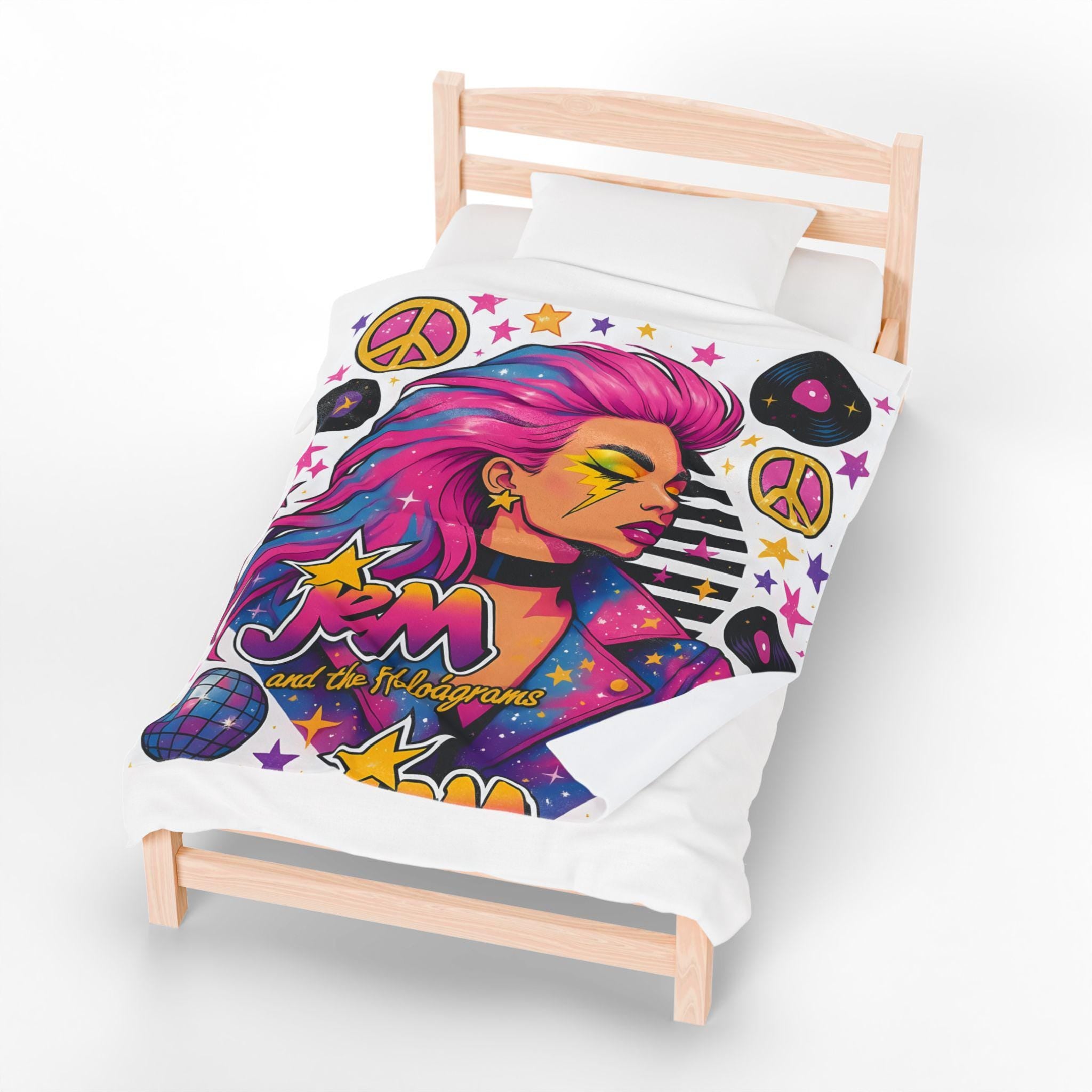 Jem and the Holograms Plush Blanket: 80s Retro Throw Blanket