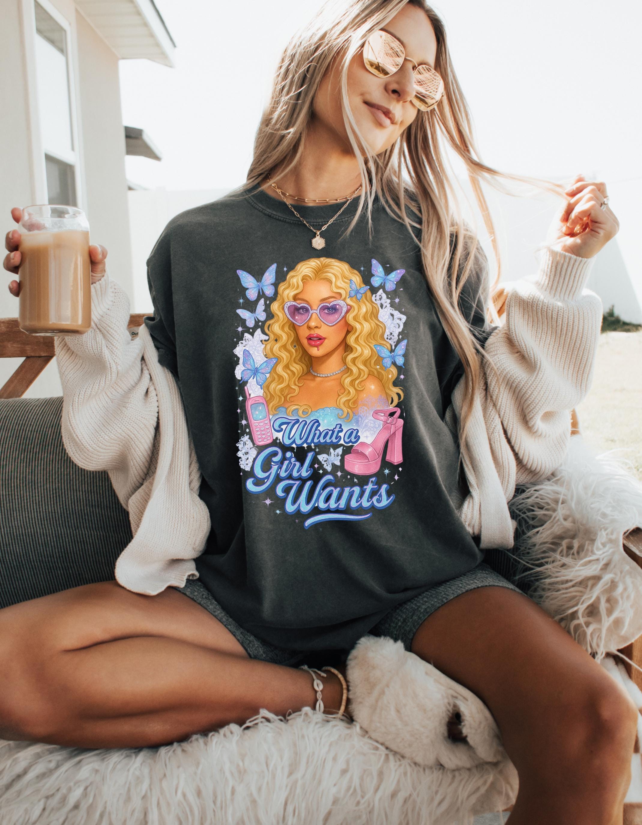 Parody Butterfly Print T-Shirt: Garment-Dyed US Cotton Tee
