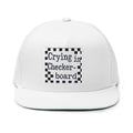 Crying Checkerboard Flat Bill Cap: Trendy Cotton Twill Snapback