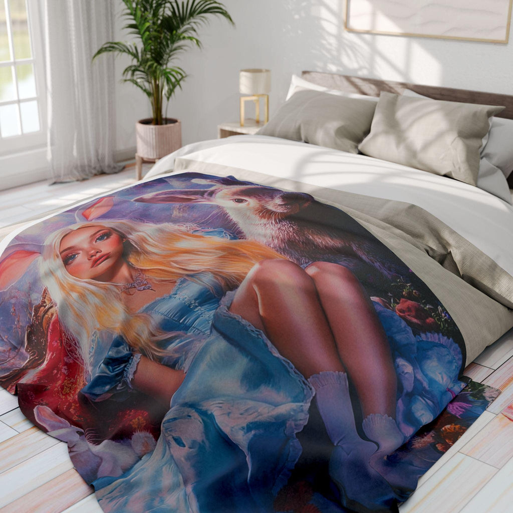 Whimsical Fairy Tale Fleece Blanket: Cozy Arctic Decor
