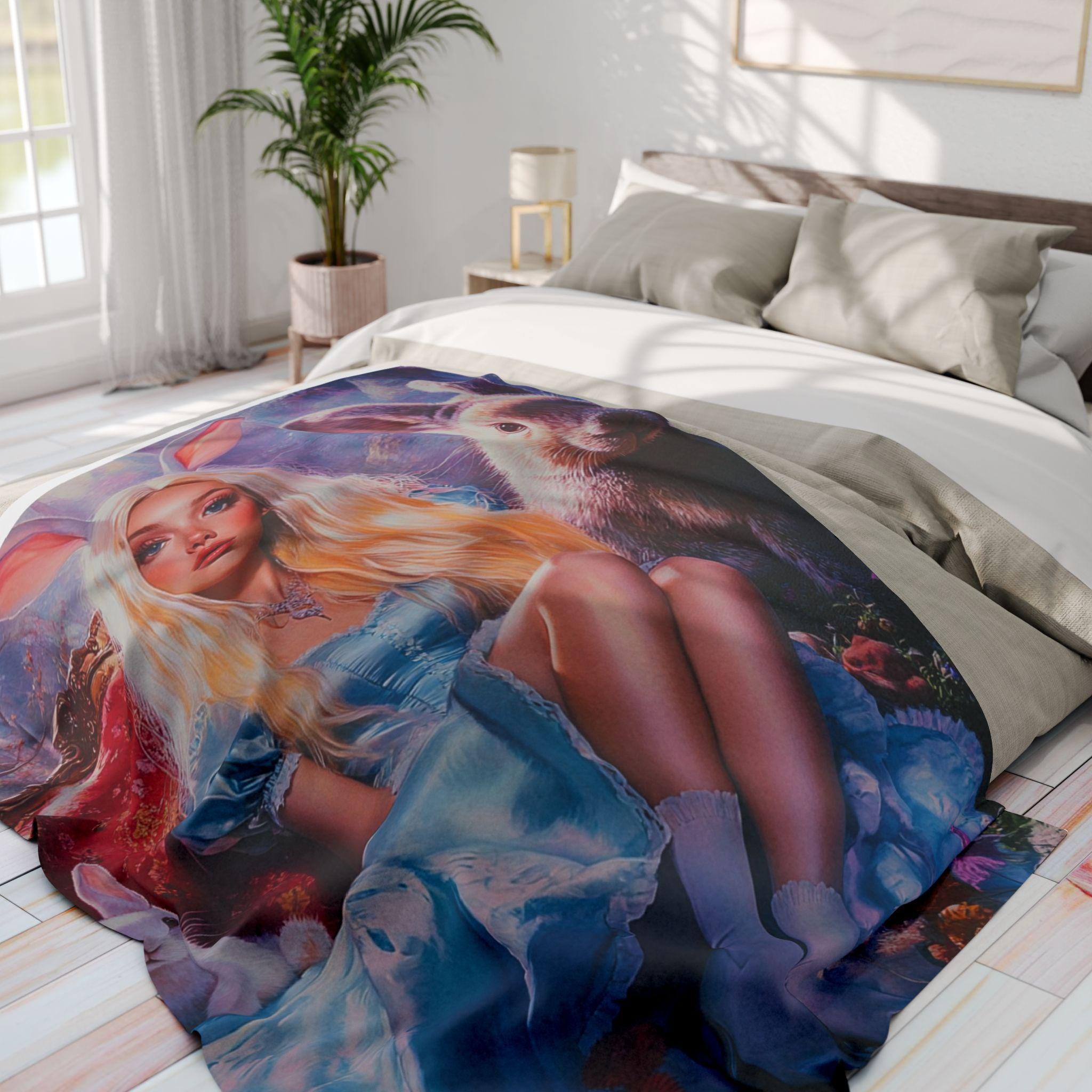Whimsical Fairy Tale Fleece Blanket: Cozy Arctic Decor