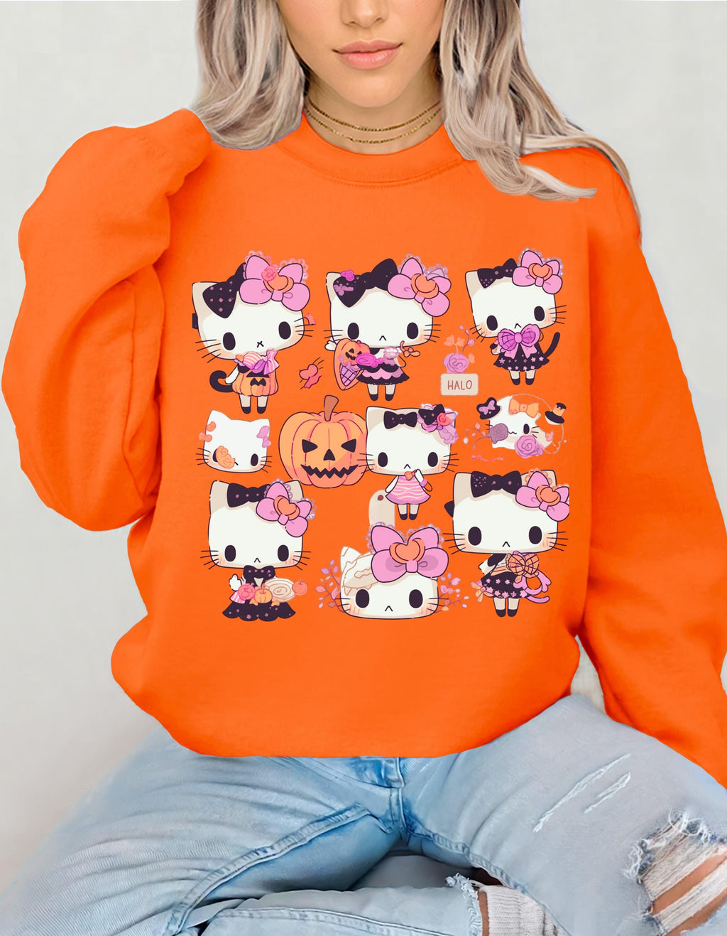 Parody Cat Halloween Sweatshirt: Unisex Spooky Season Comfort