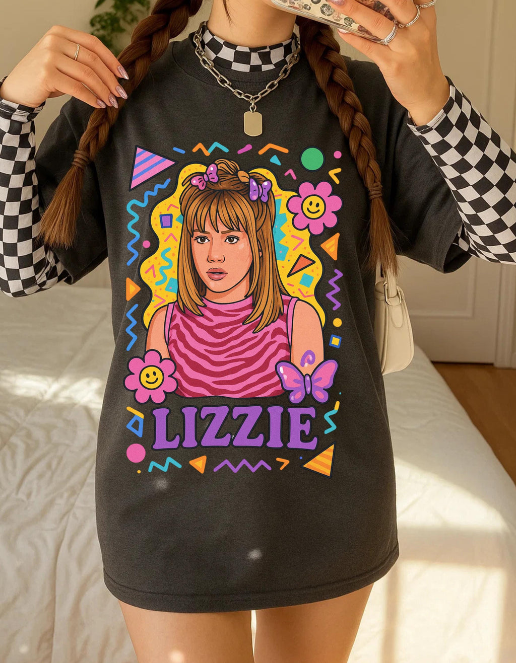Parody Lizzie Graphic Tee: Retro 90s Nostalgia Shirt