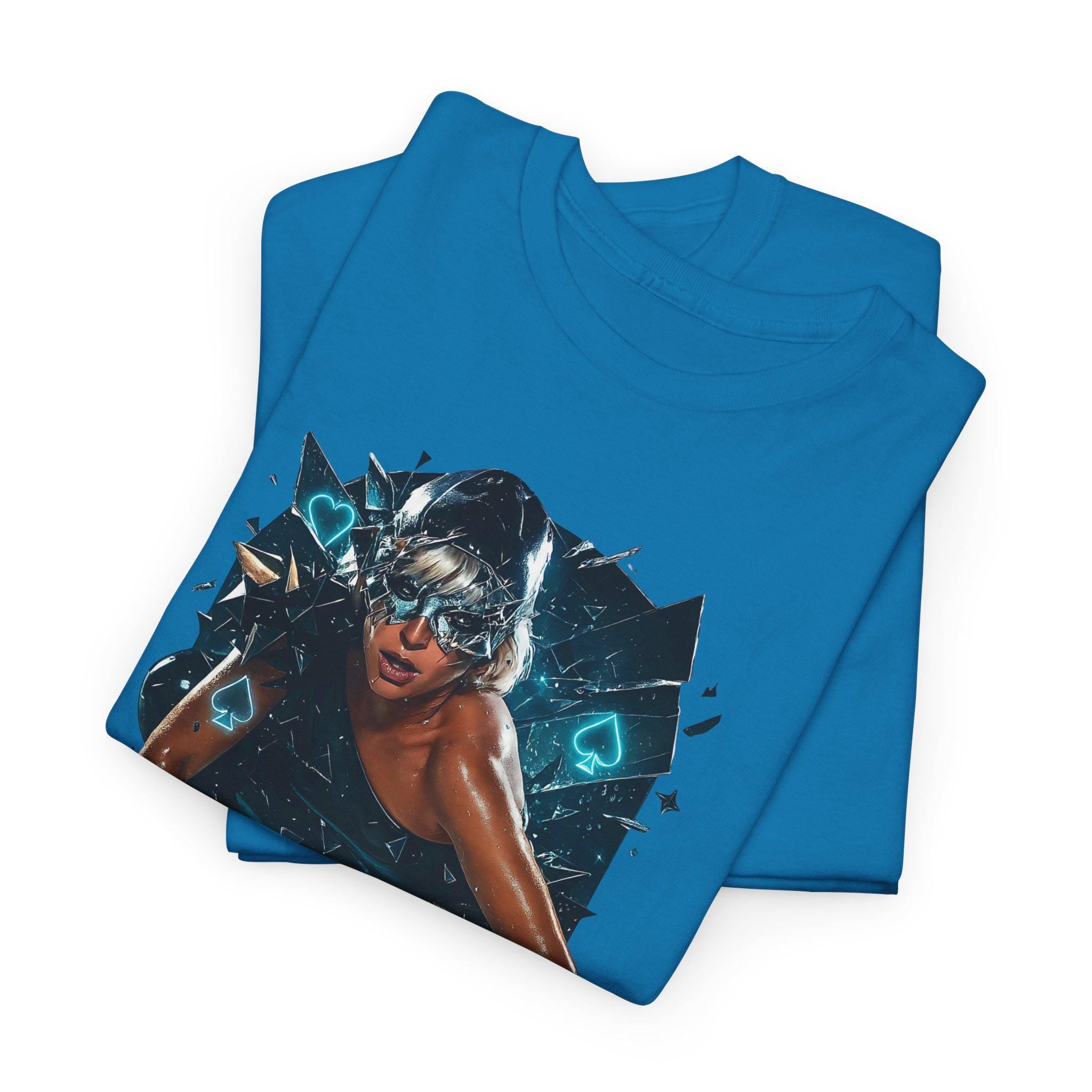 Poker Face Graphic Tee: Unisex Heavy Cotton T-Shirt