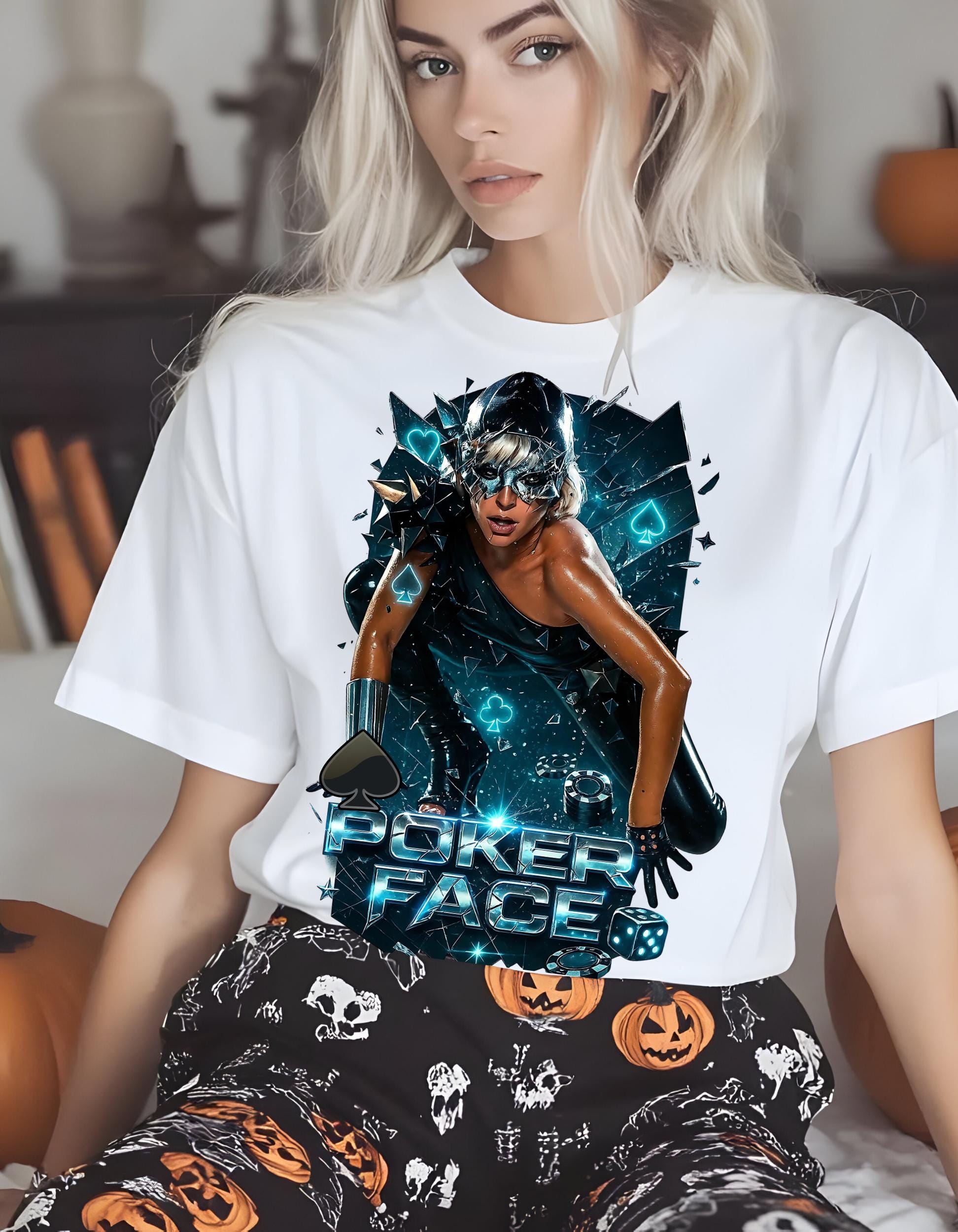 Poker Face Graphic Tee: Unisex Heavy Cotton T-Shirt