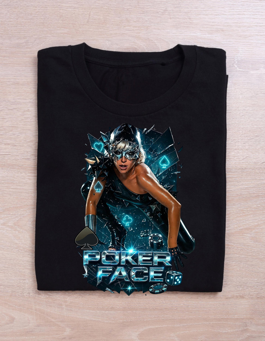 Poker Face Graphic Tee: Unisex Heavy Cotton T-Shirt