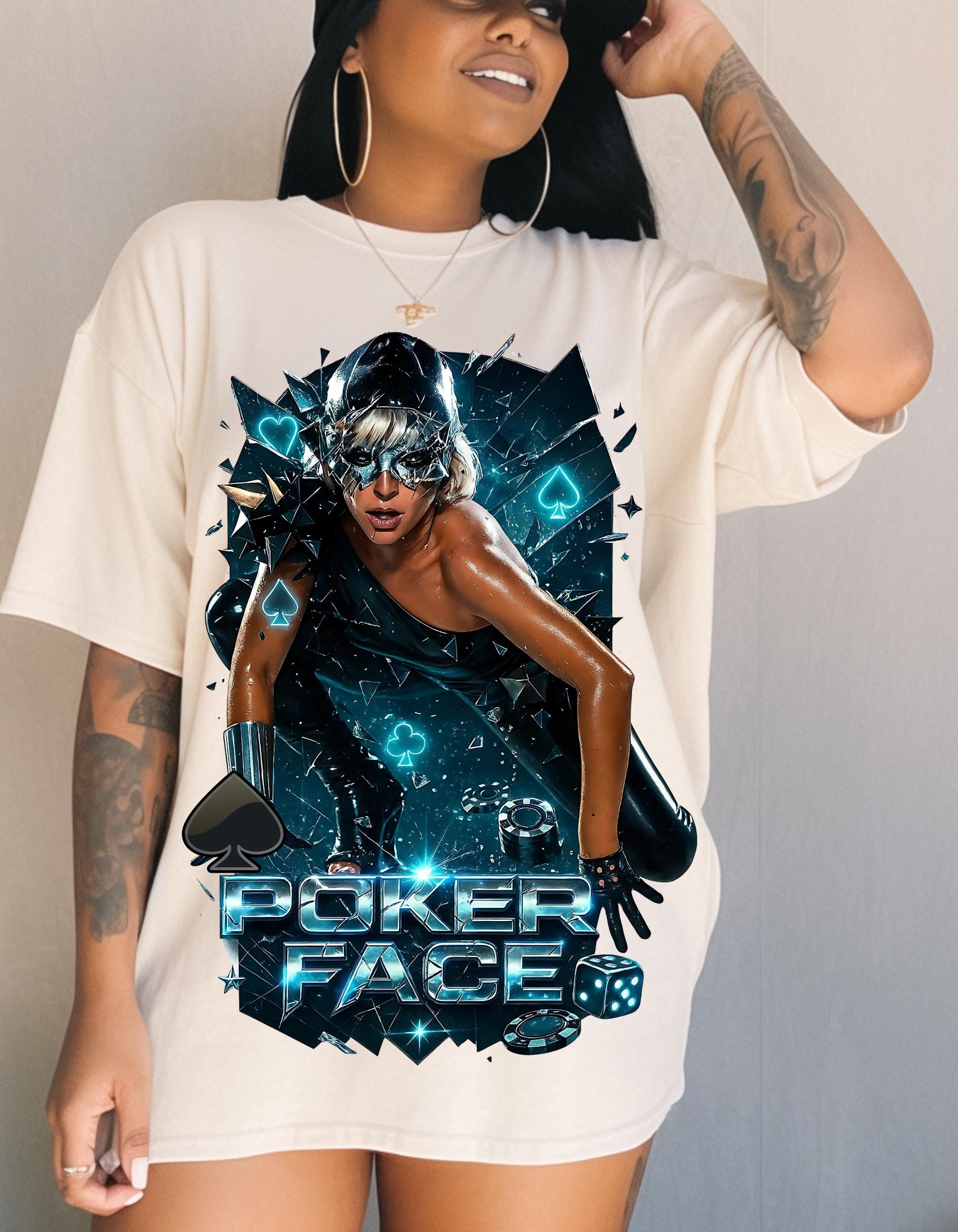 Poker Face Graphic Tee: Unisex Heavy Cotton T-Shirt