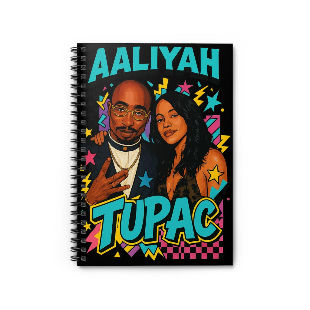 Parody Colorful Music Icon Spiral Notebook - Ruled Line Journal | Vintage Hip Hop Inspired Stationery Gift