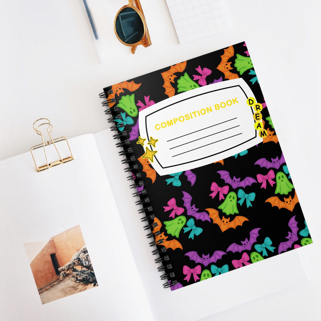 Parody Halloween Dream Spiral Notebook: Cute Ghost & Bat Design for School, Journaling, Spooky Season Gifts