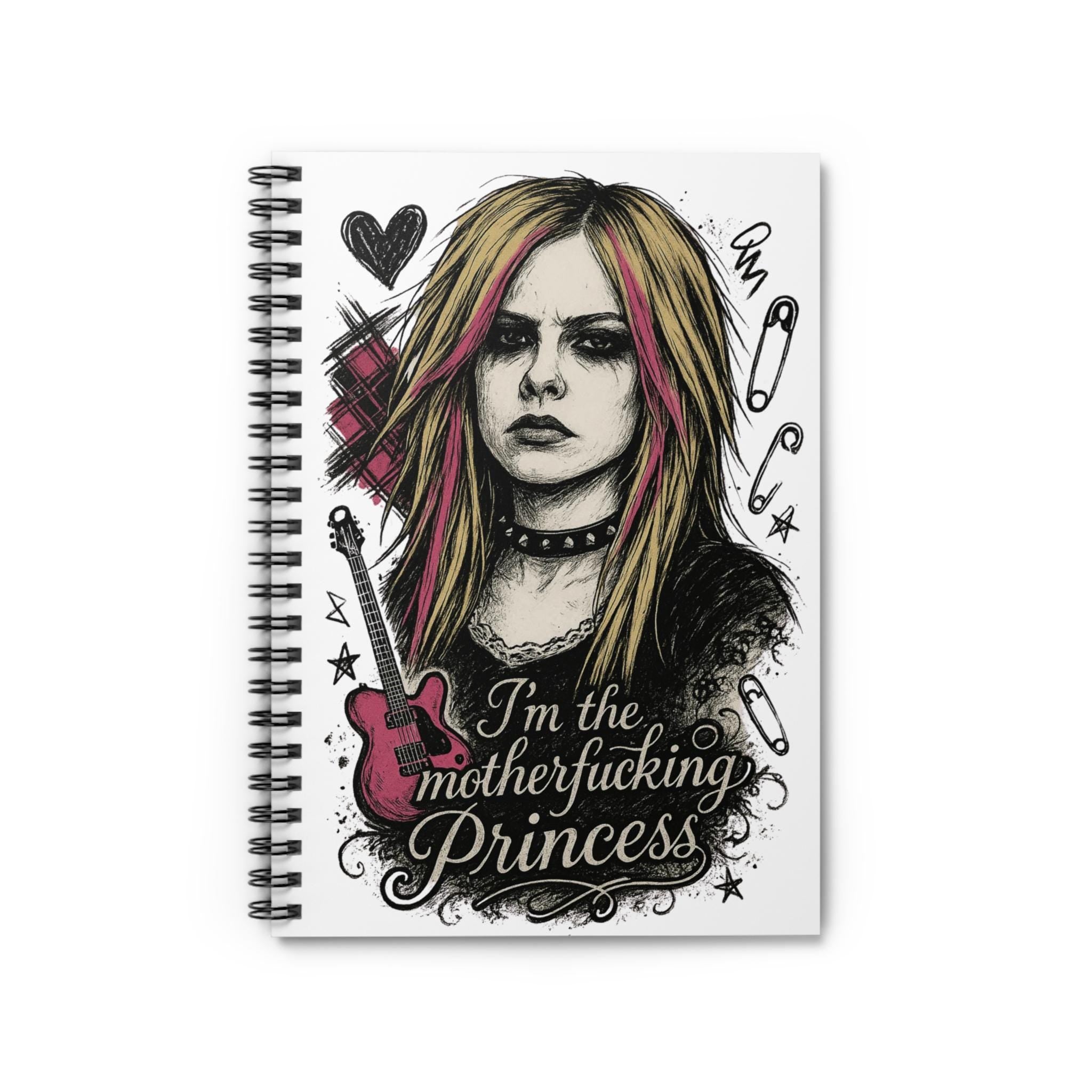 Rock Princess Spiral Notebook: Edgy Parody Design - Grunge Journal