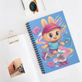Parody Retro 90s Roller Skating Bunny Spiral Notebook: Cute Journal for Kids, School Supplies & Fun Writing