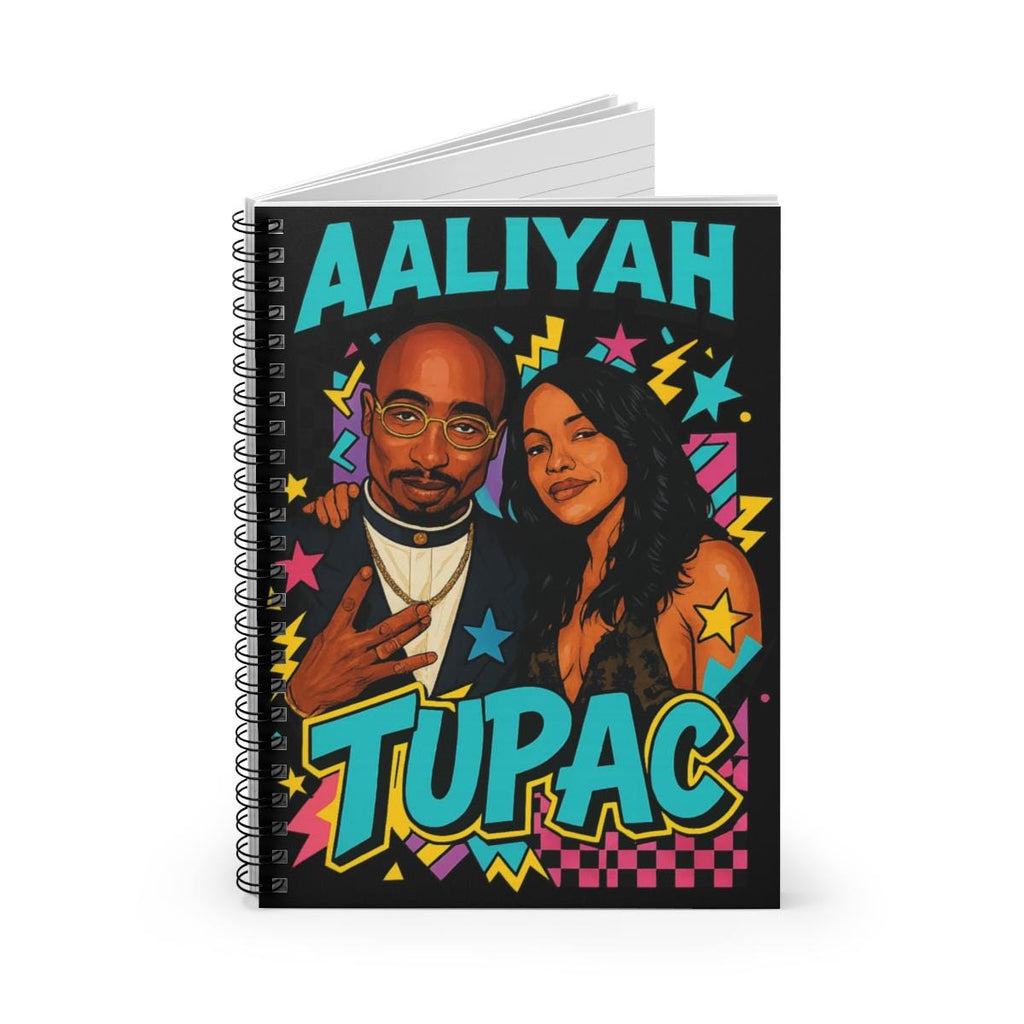 Parody Colorful Music Icon Spiral Notebook - Ruled Line Journal | Vintage Hip Hop Inspired Stationery Gift