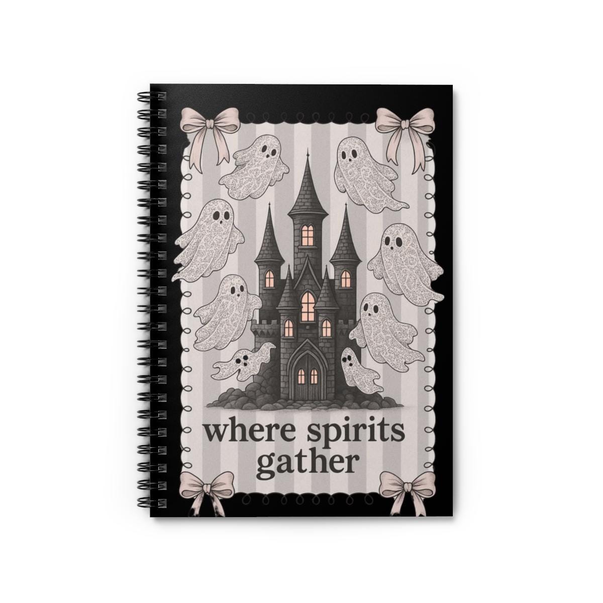 Vintage Halloween Parody Spiral Notebook: Where Spirits Gather
