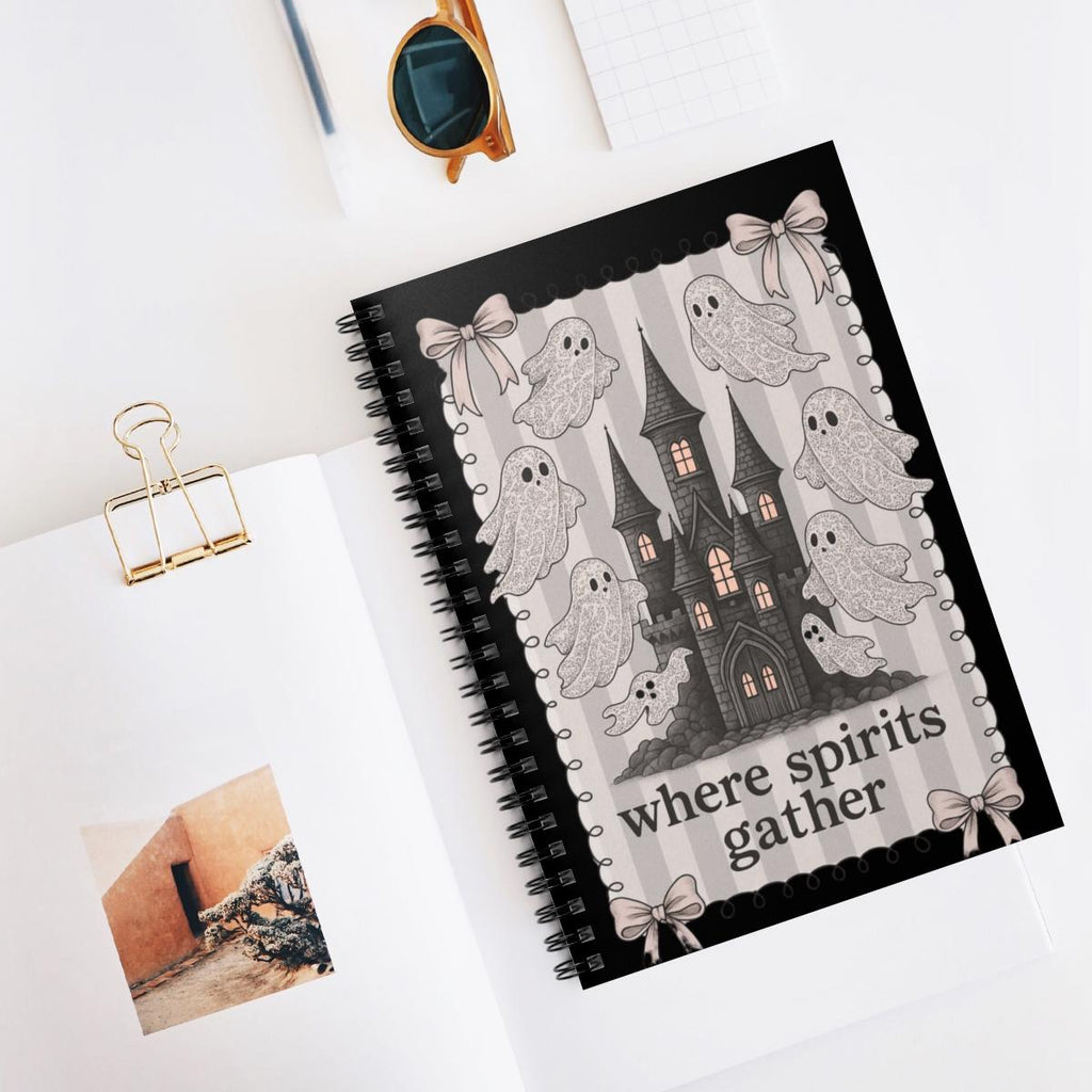Vintage Halloween Parody Spiral Notebook: Where Spirits Gather