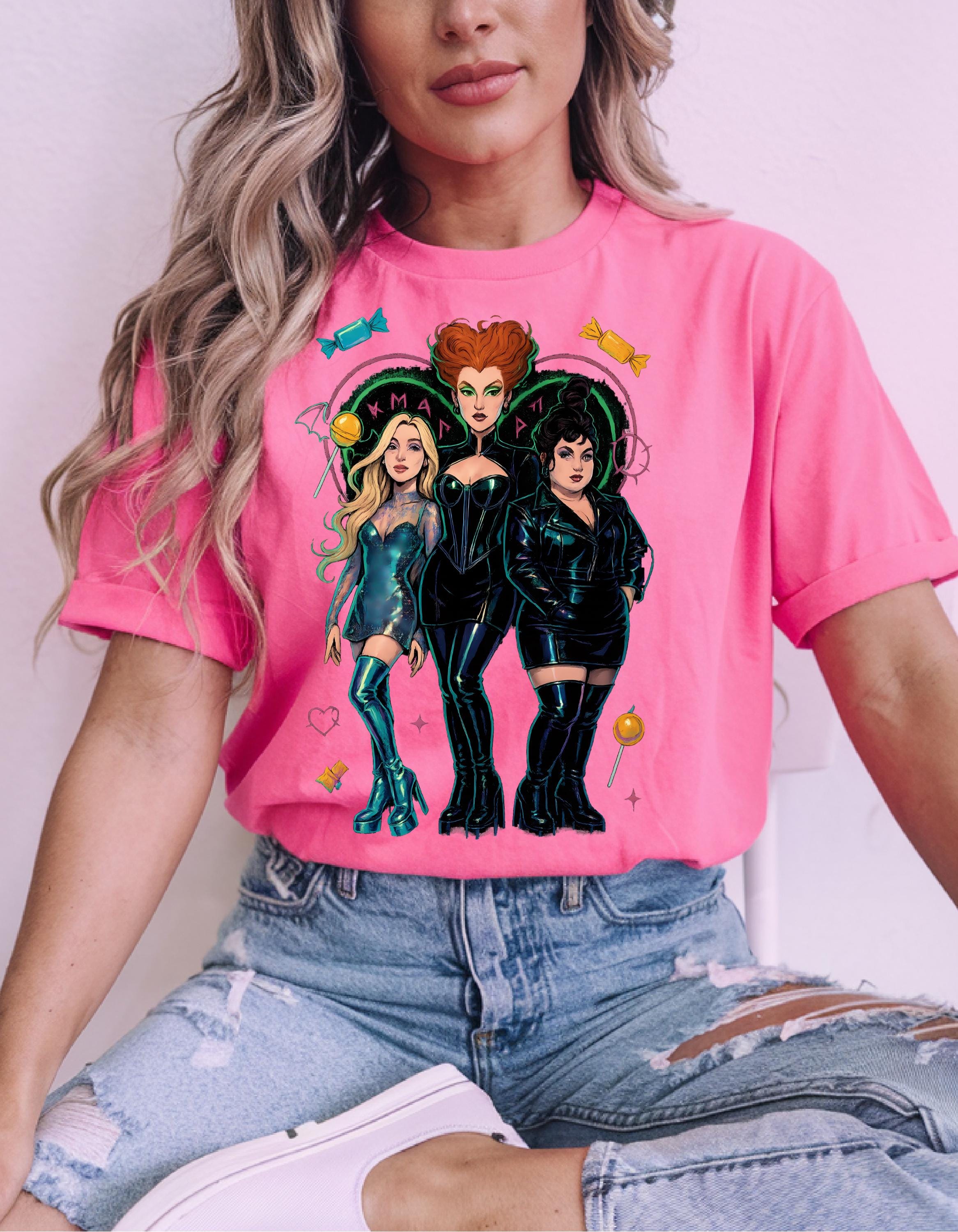Retro Anime Witch Parody Tee: Unisex Graphic Shirt for Halloween, Fans & Everyday Wear