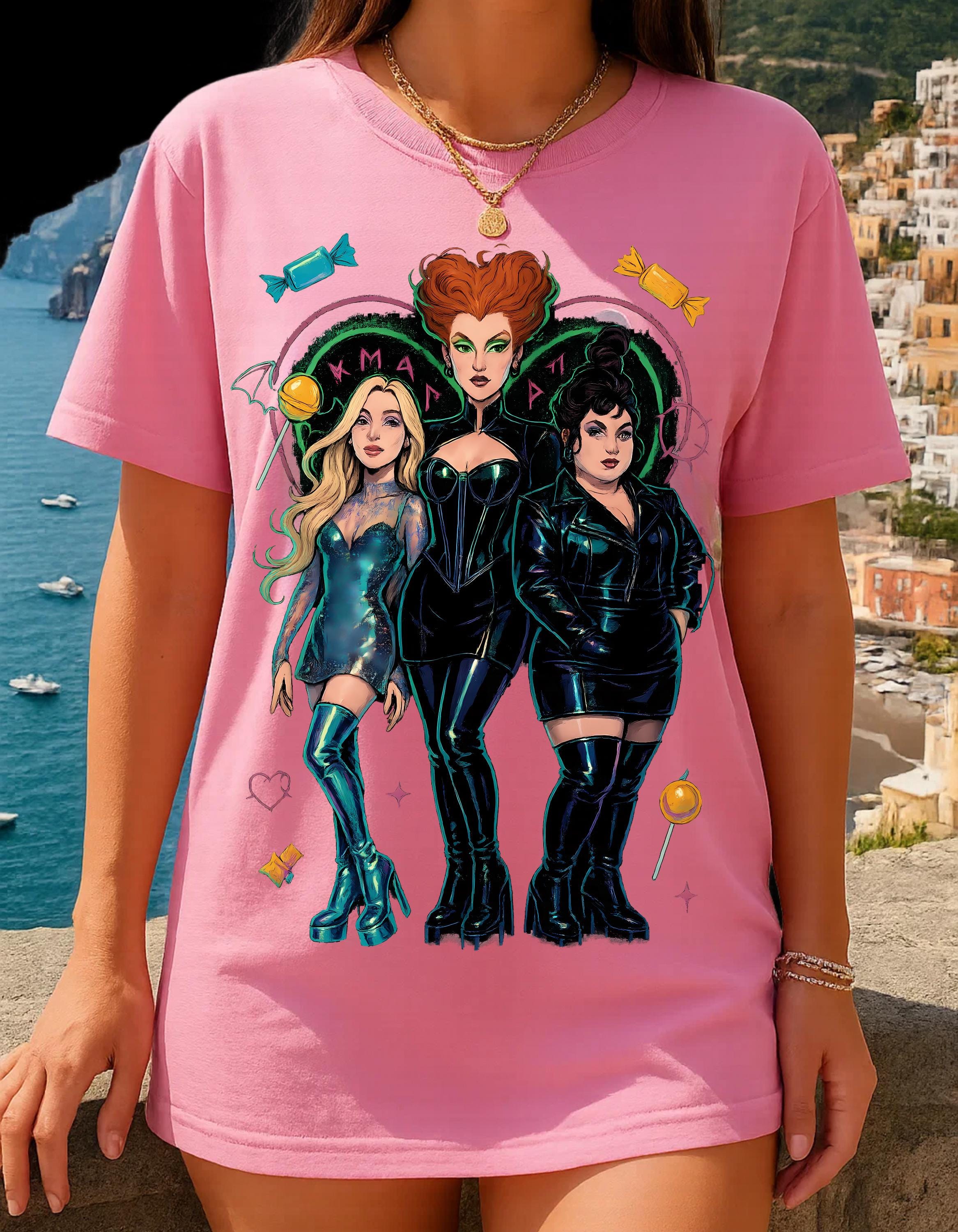 Retro Anime Witch Parody Tee: Unisex Graphic Shirt for Halloween, Fans & Everyday Wear