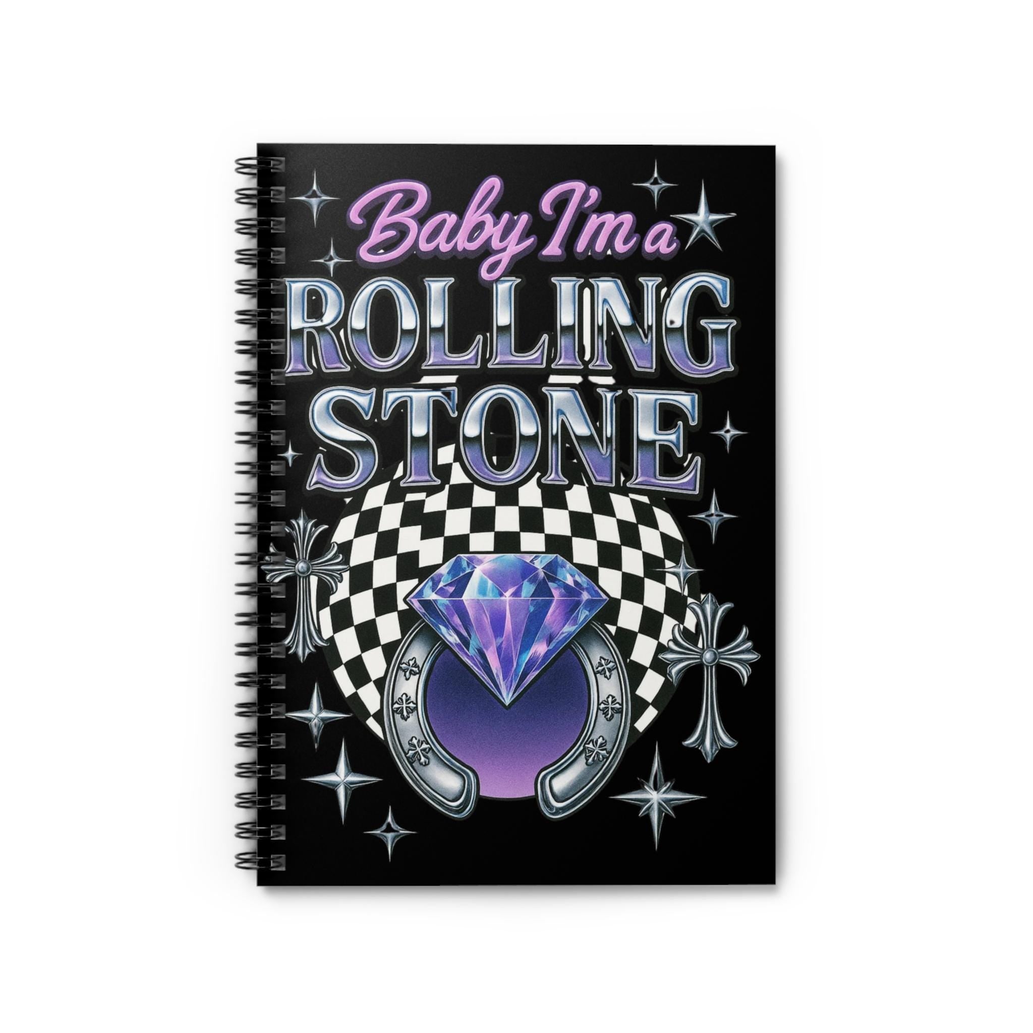 Parody Vibrant Rolling Stone Spiral Notebook - Musician's Journal for Creative Writing and Artistic Expression
