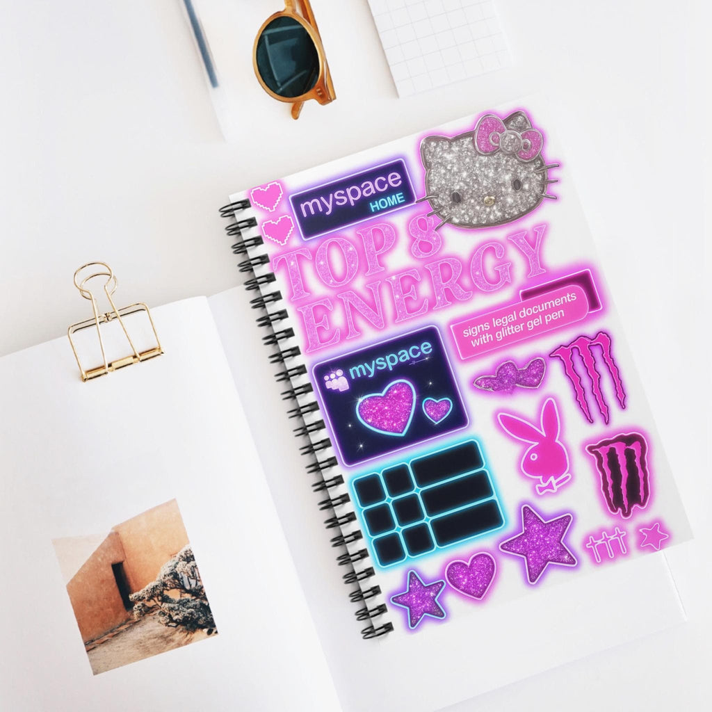 Parody Glitter Spiral Notebook: Vibrant Creative Journal