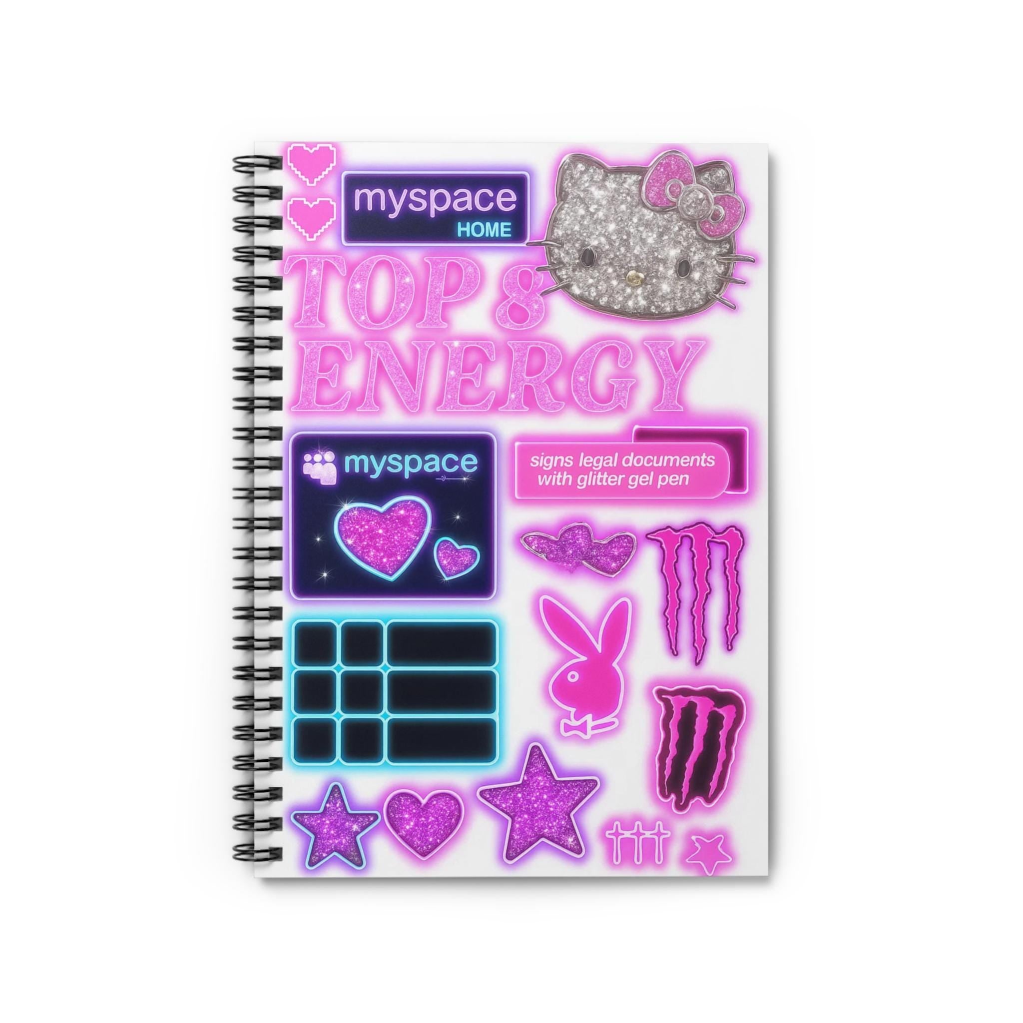 Parody Glitter Spiral Notebook: Vibrant Creative Journal