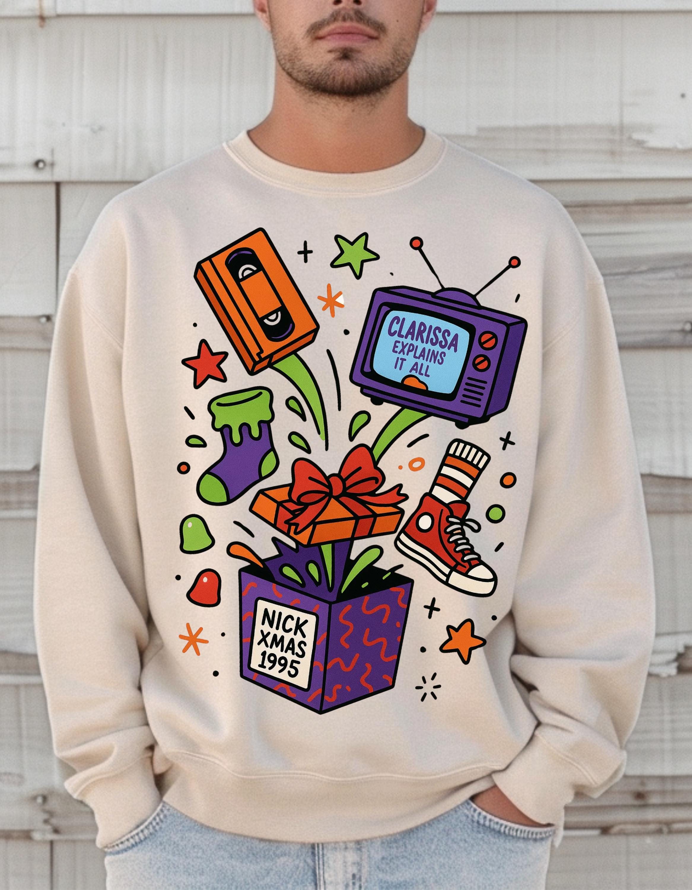 Vibrant Retro Parody Crewneck: Unisex Vintage Graphic Sweatshirt for Trendy Casual Loungewear