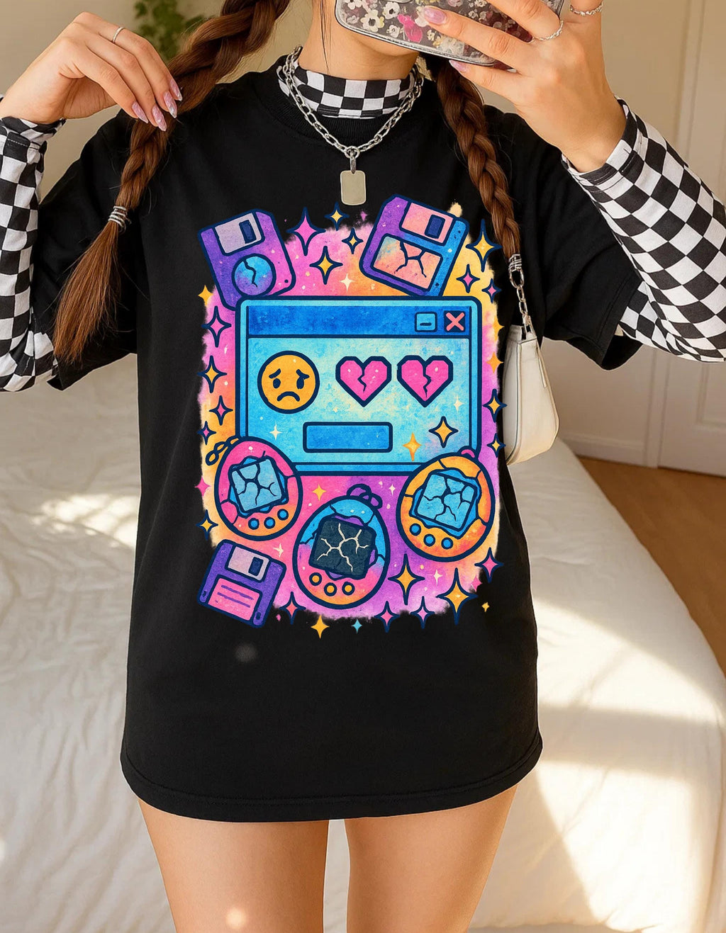 Nostalgic Retro Gamer Unisex Cotton Tee: Playful Graphic Shirt for Video Game Lovers