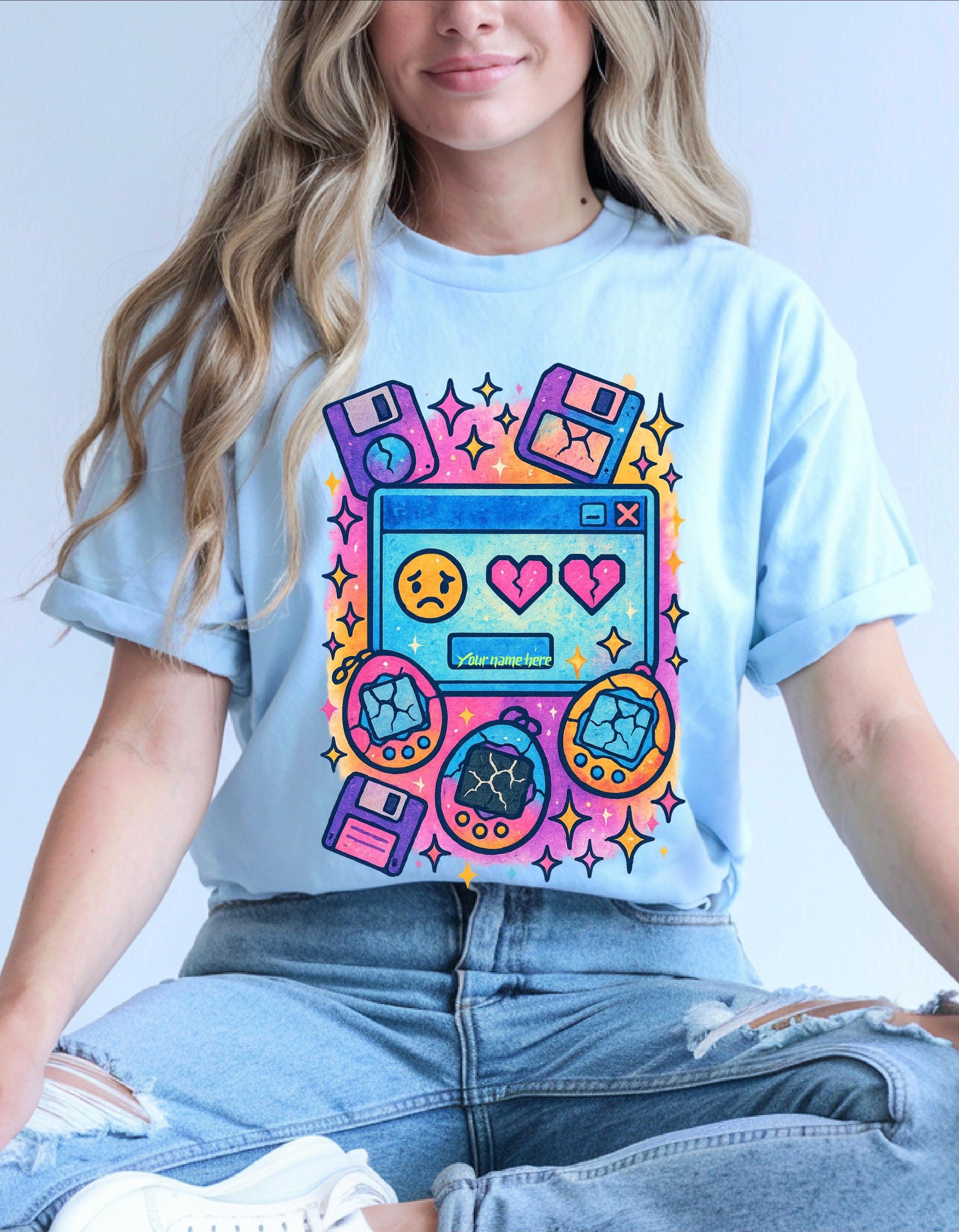 Nostalgic Retro Gamer Unisex Cotton Tee: Playful Graphic Shirt for Video Game Lovers