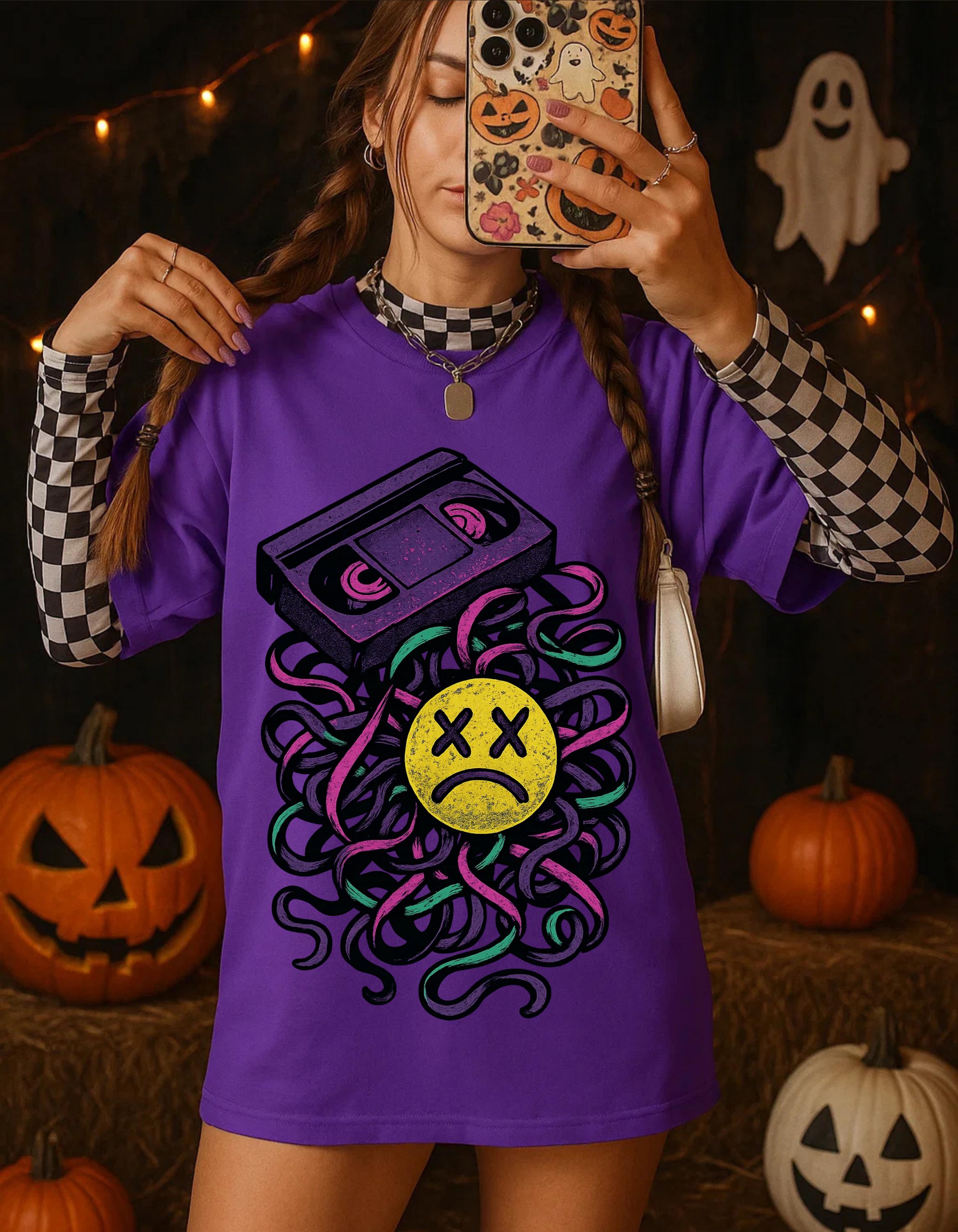 Retro Chaos Music Tee: Vibrant Graphic Unisex Cotton Shirt
