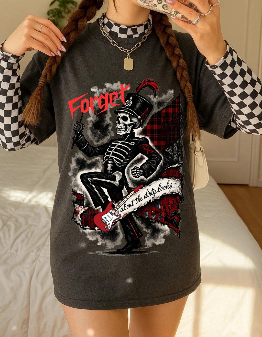 Skeleton Parade Emo Grunge Shirt: Alternative Gothic Graphic Tee