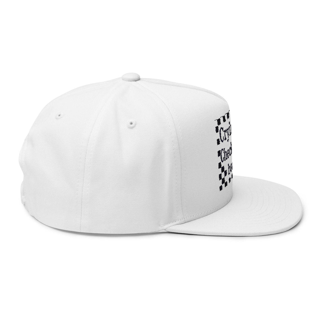 Crying Checkerboard Flat Bill Cap: Trendy Cotton Twill Snapback