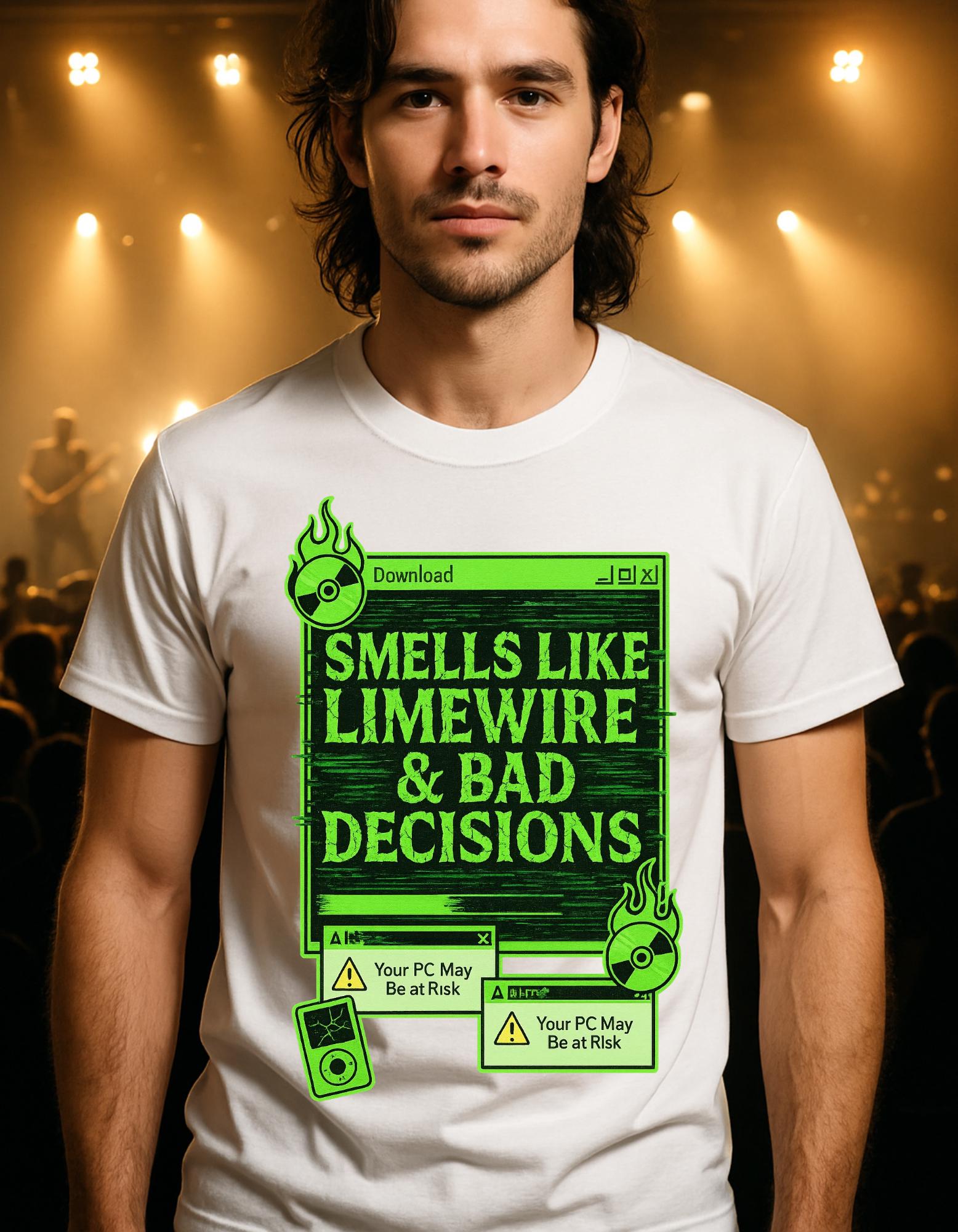Nostalgic Limewire Humor Tee: Retro Music Lovers Unisex Cotton Shirt - Funny Pop Culture Gift