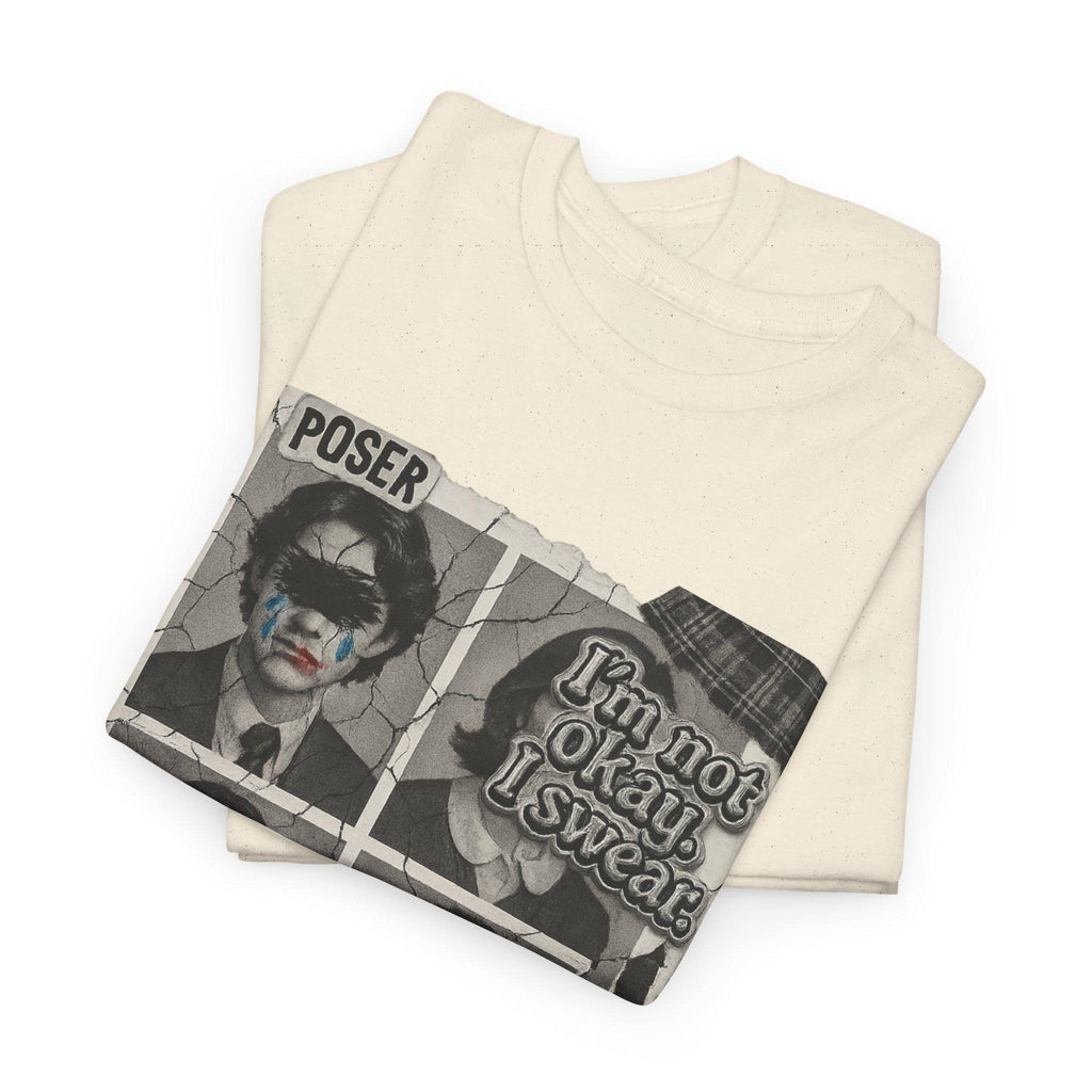 Edgy Unisex Graphic Tee: Fun Statement Cotton Shirt for Casual Wear, Trendy Fashion Gift