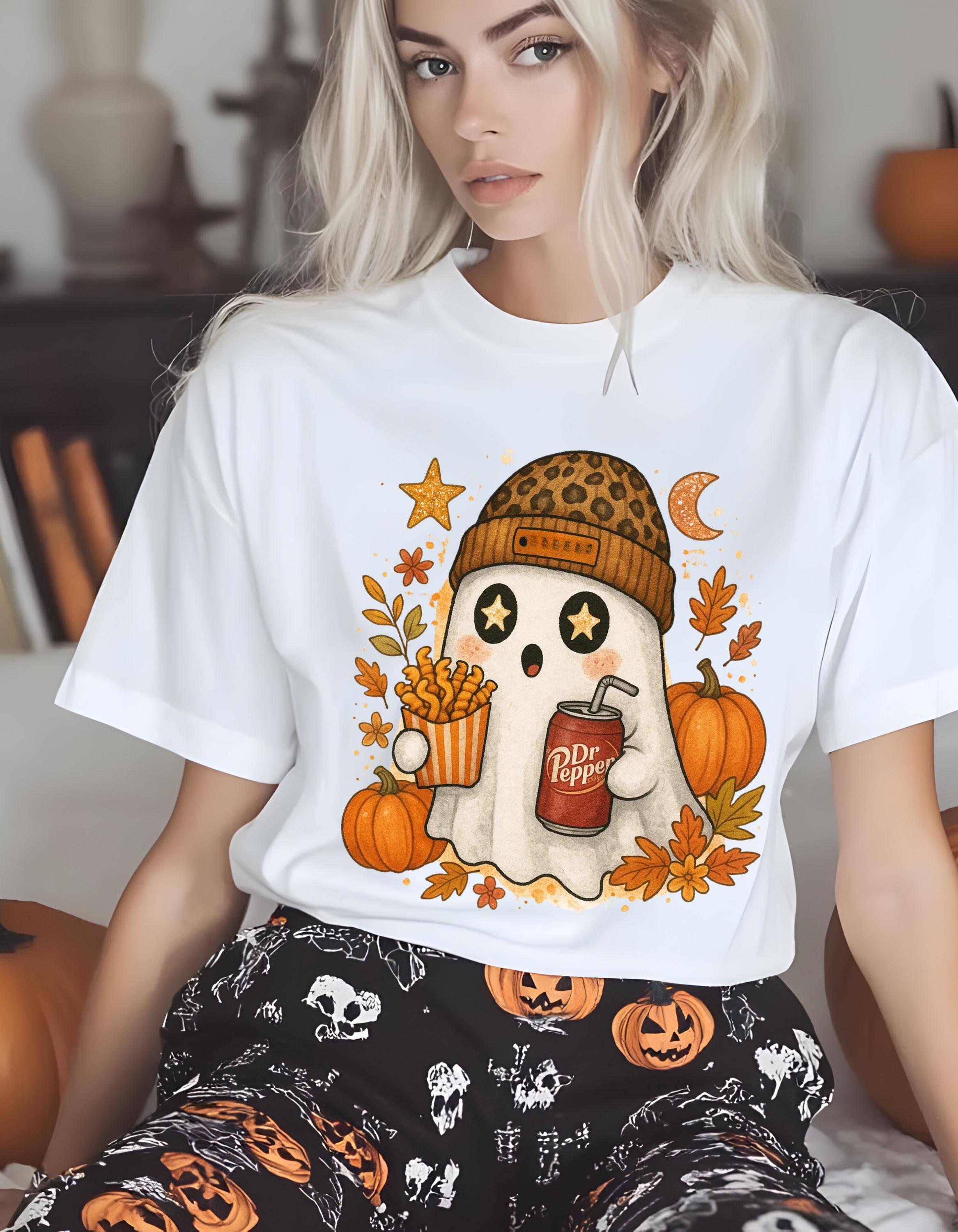 Adorable Halloween Ghost Sweatshirt: Cozy Autumn Wear for Fall Celebrations & Spooky Season