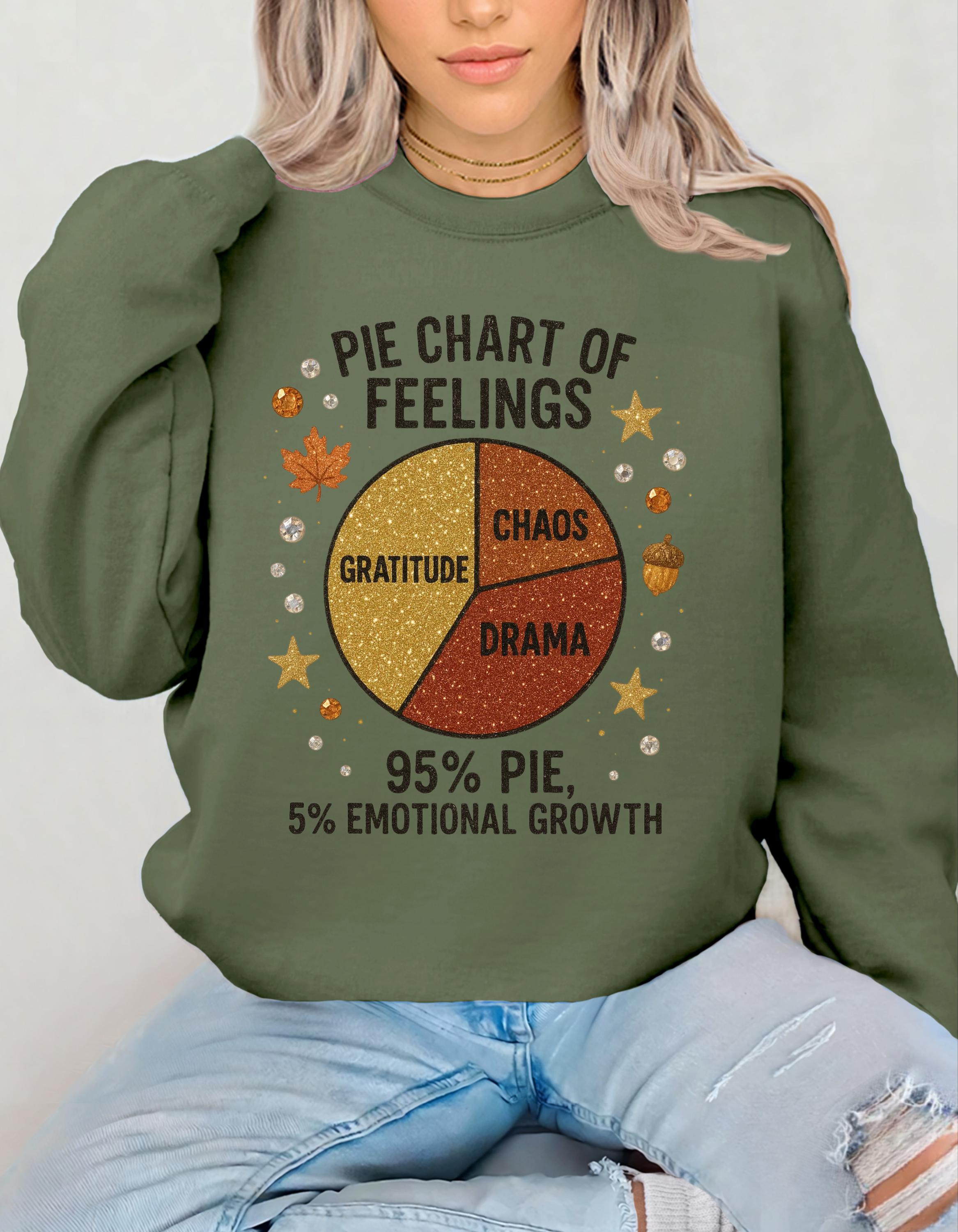 Funny Pie Chart Sweatshirt: Unisex Cozy Crewneck - Emotional Growth
