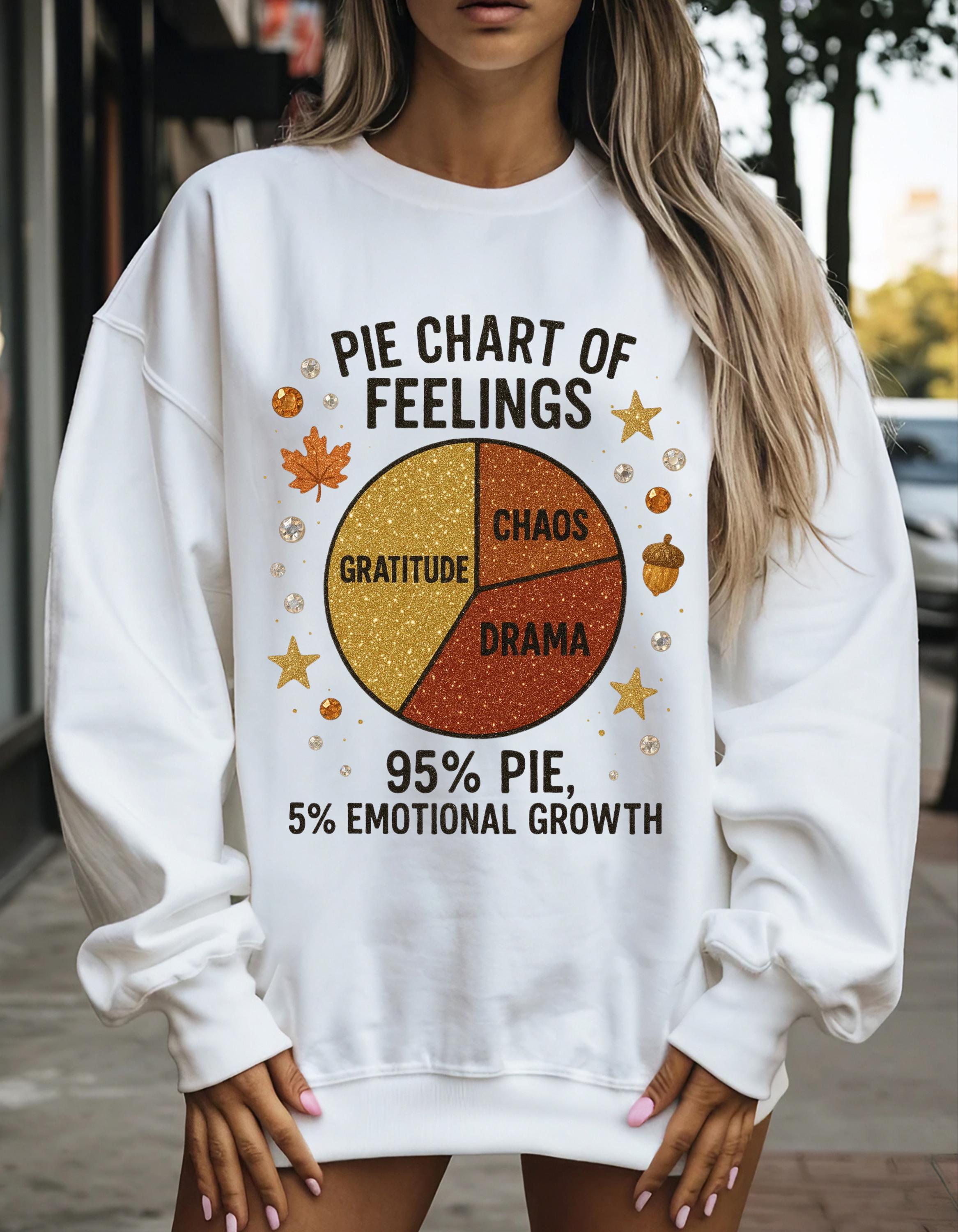Funny Pie Chart Sweatshirt: Unisex Cozy Crewneck - Emotional Growth