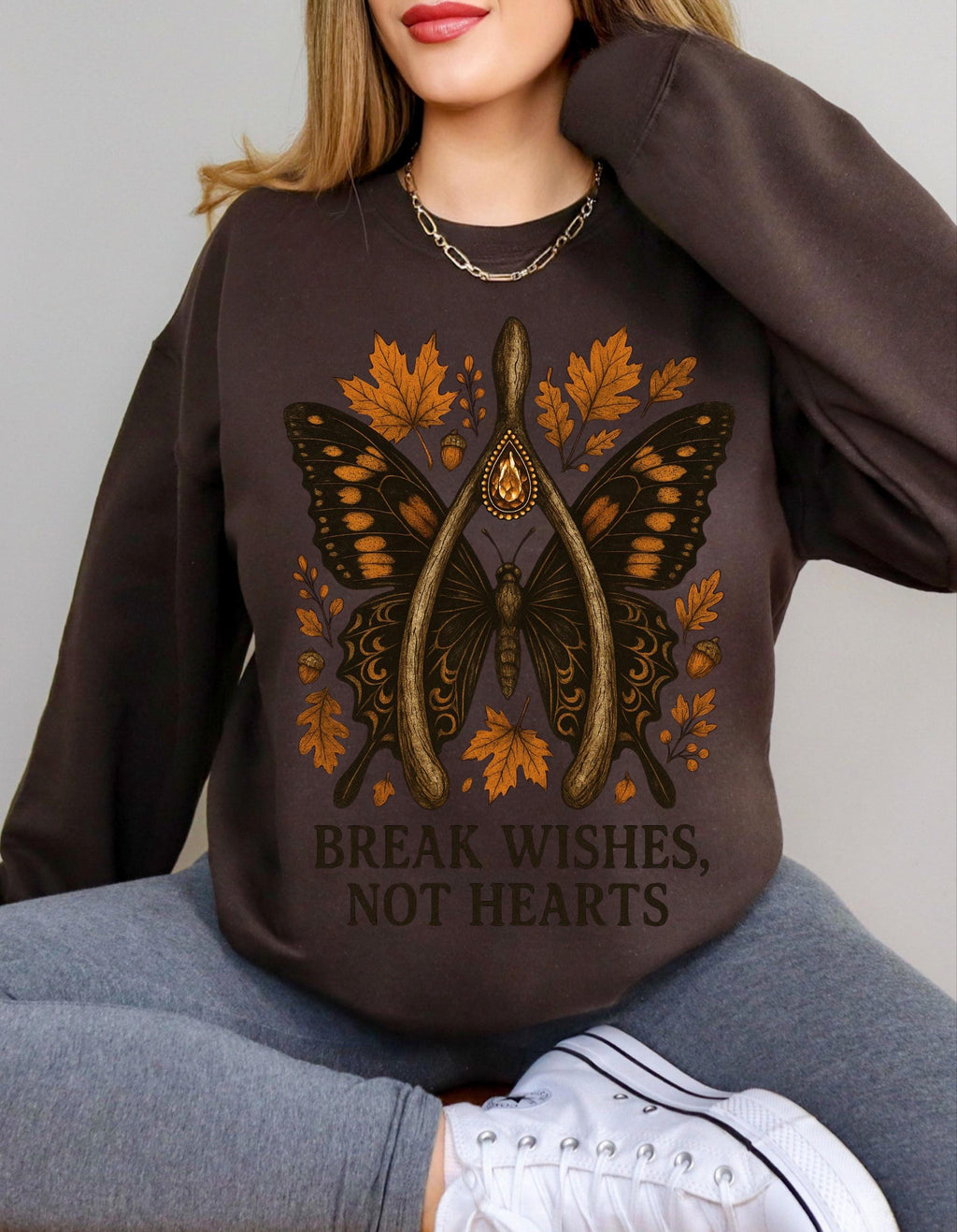 Witty Butterfly Graphic Sweatshirt: Unisex Cozy Crewneck