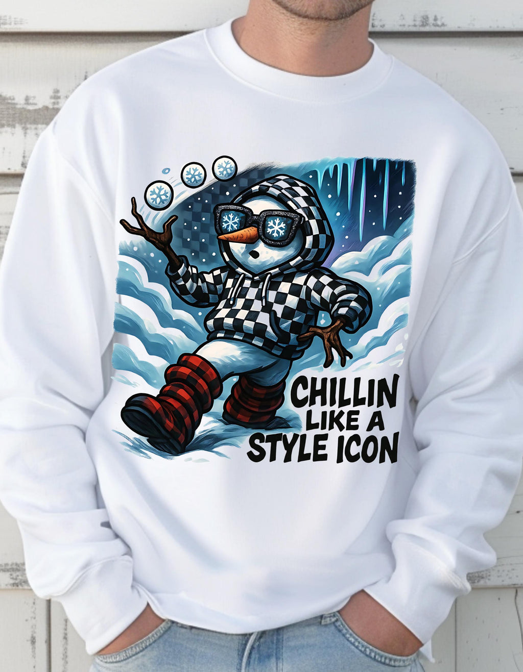 Trendy Unisex Style Icon Crewneck Sweatshirt - Cozy Winter Fashion Gift for Casual Layering