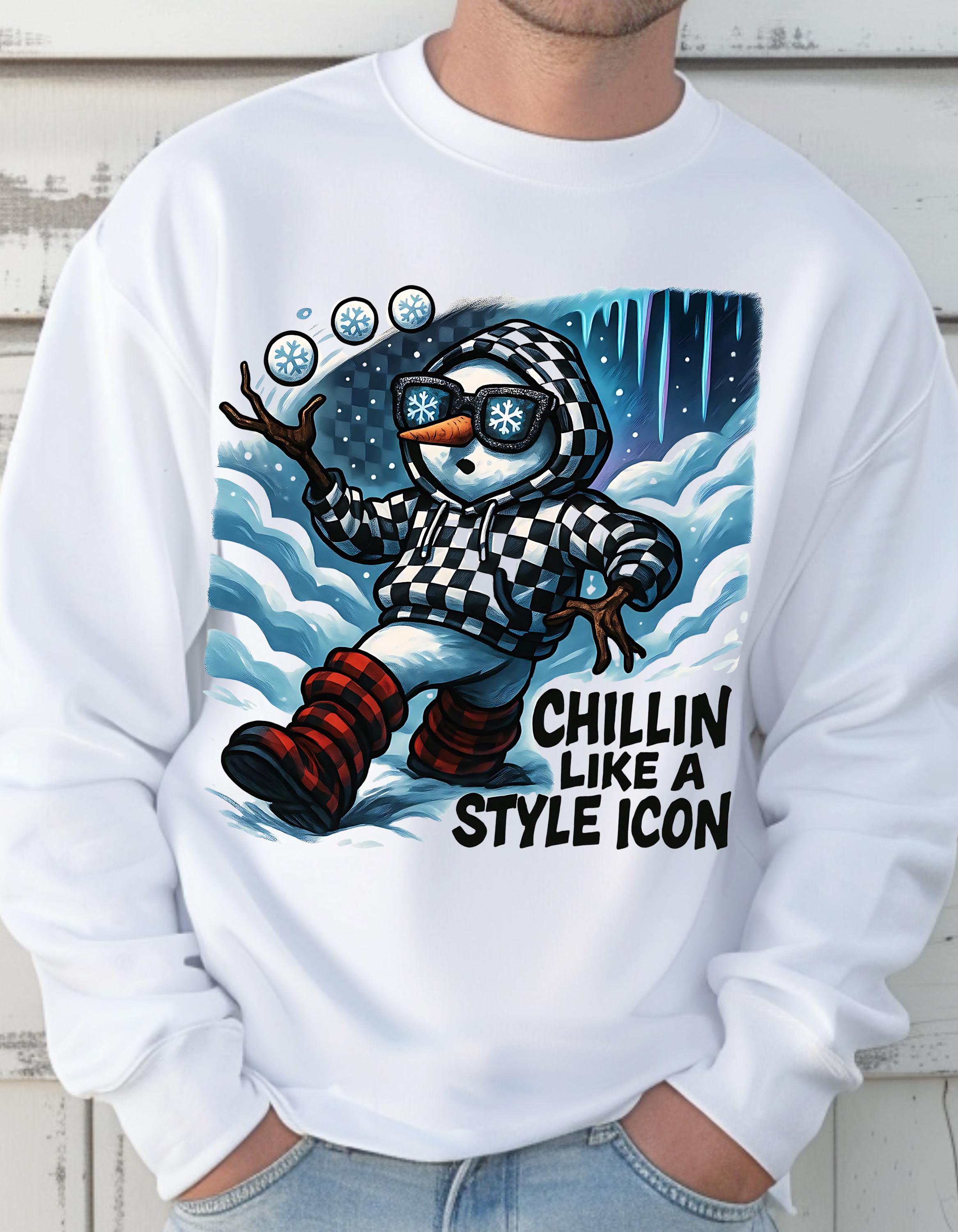 Trendy Unisex Style Icon Crewneck Sweatshirt - Cozy Winter Fashion Gift for Casual Layering