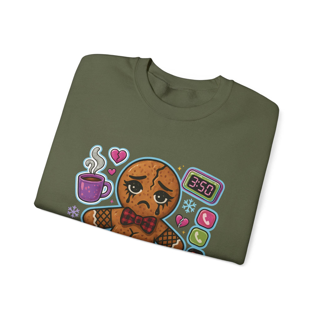 Witty Gingerbread Crewneck Sweatshirt: Emotionally Unavailable Holiday Humor Gift for Introverts